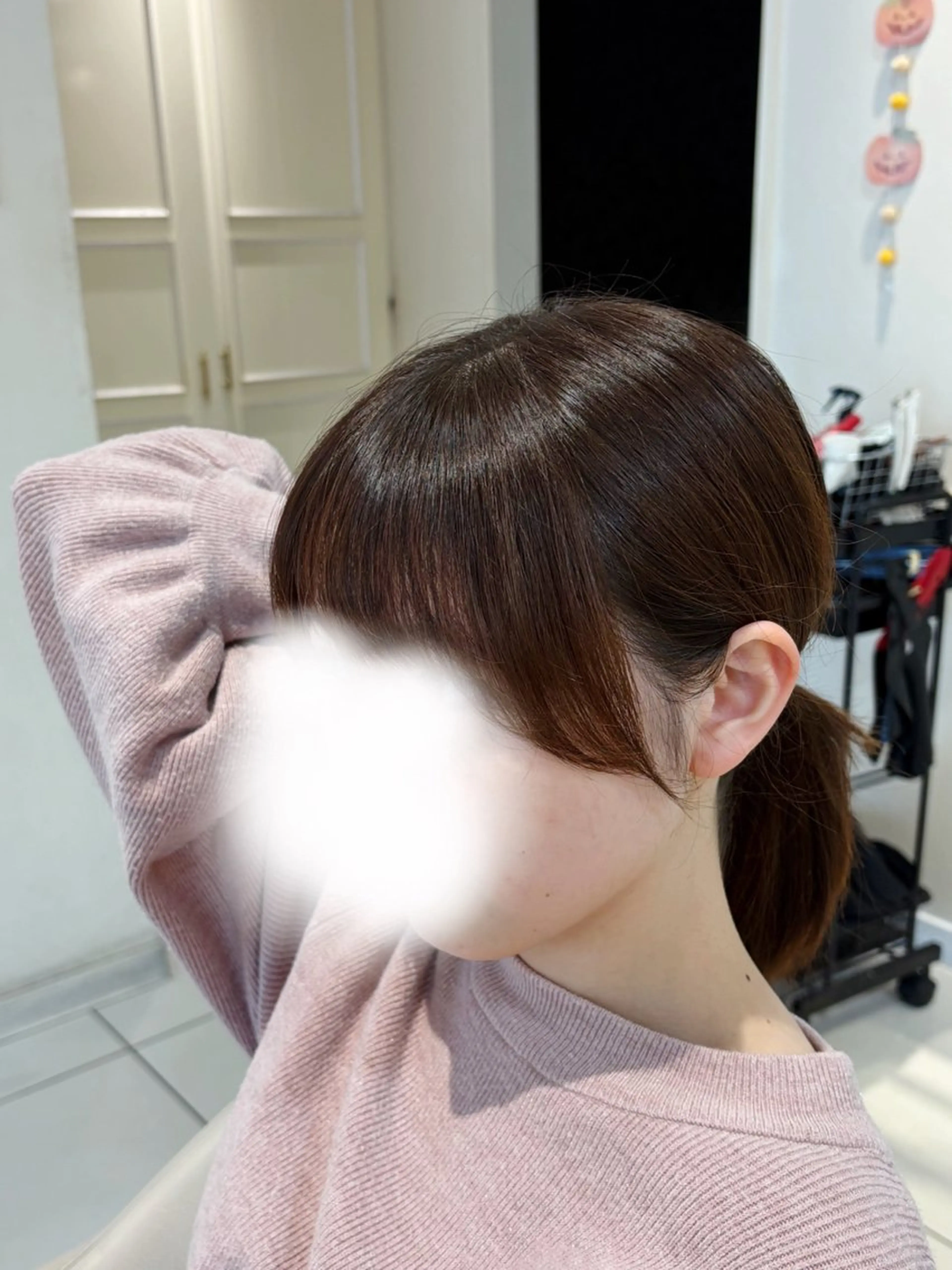 セミロング 顔周りカット レイヤーカット 似合わせカット おくれ毛 小顔カット カット 高橋 佑のヘアスタイル