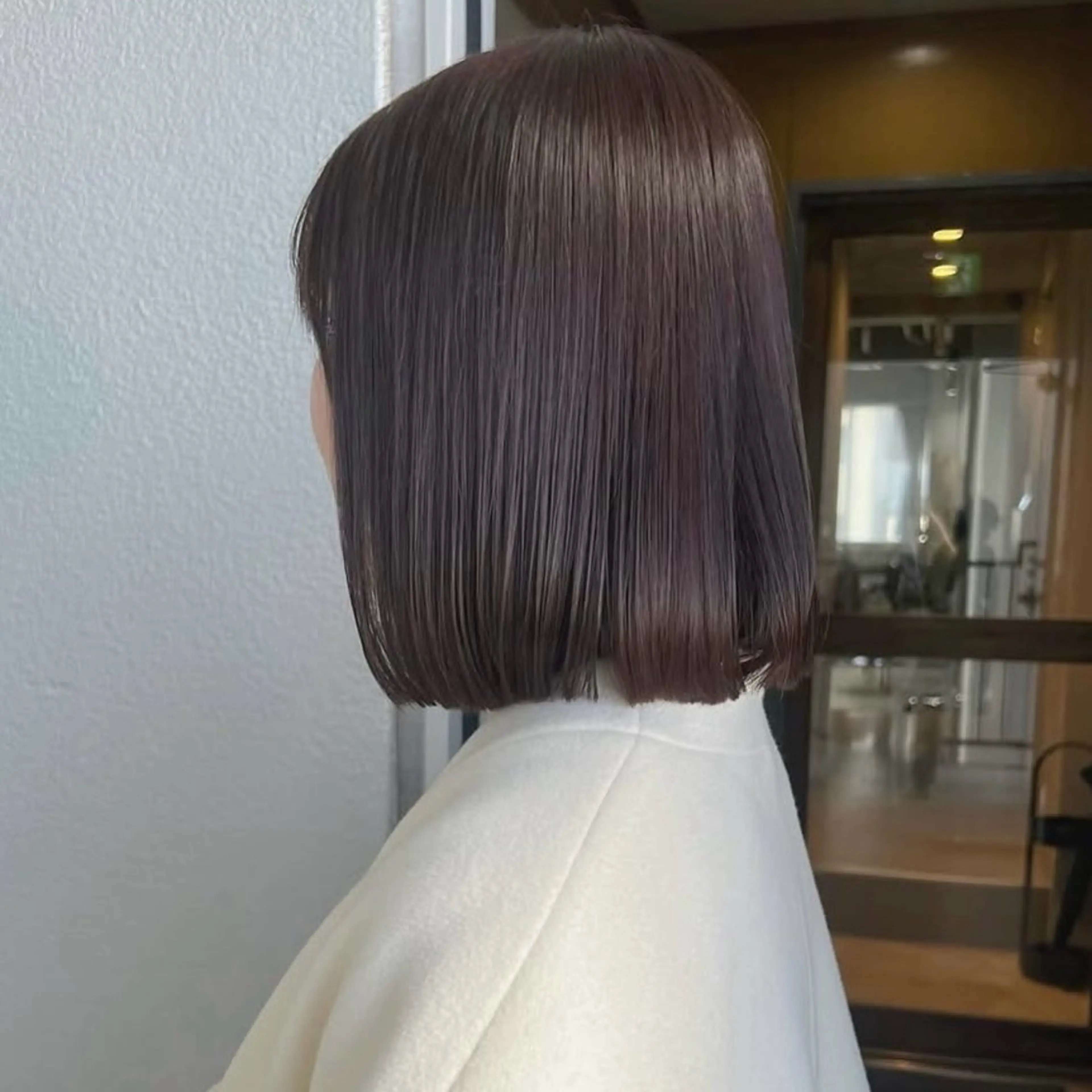 ミディアム カラー ブラウンカラー ラベンダーカラー ラベンダーブラウン カット ヘアカラー トリートメント akane/ボブ /オリーブベージュのヘアスタイル