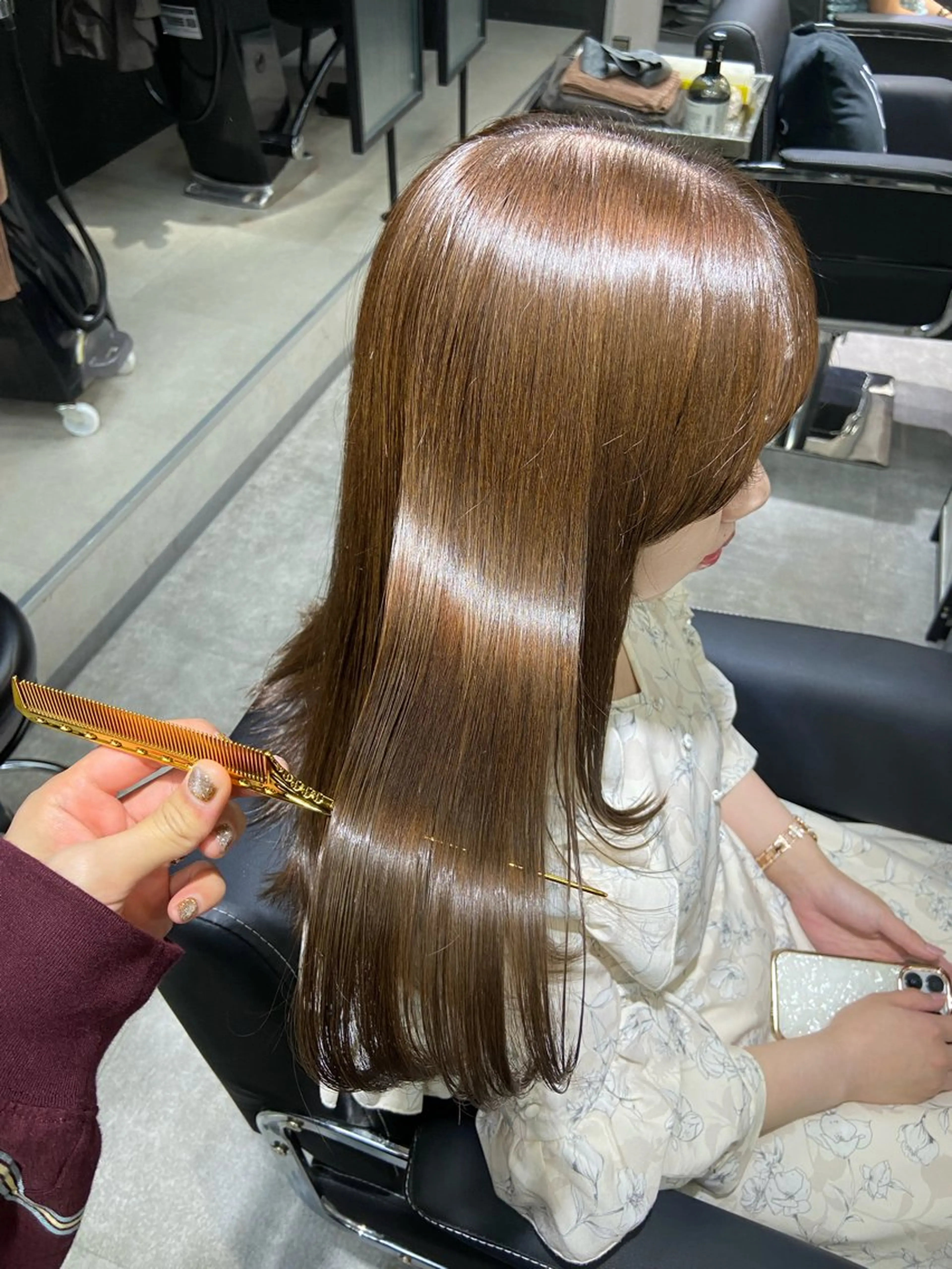 ロング 髪質改善 トリートメント ヘアカラー トリートメント 🦉静かに過ごしたい 方、個室席🦉タナカのヘアスタイル