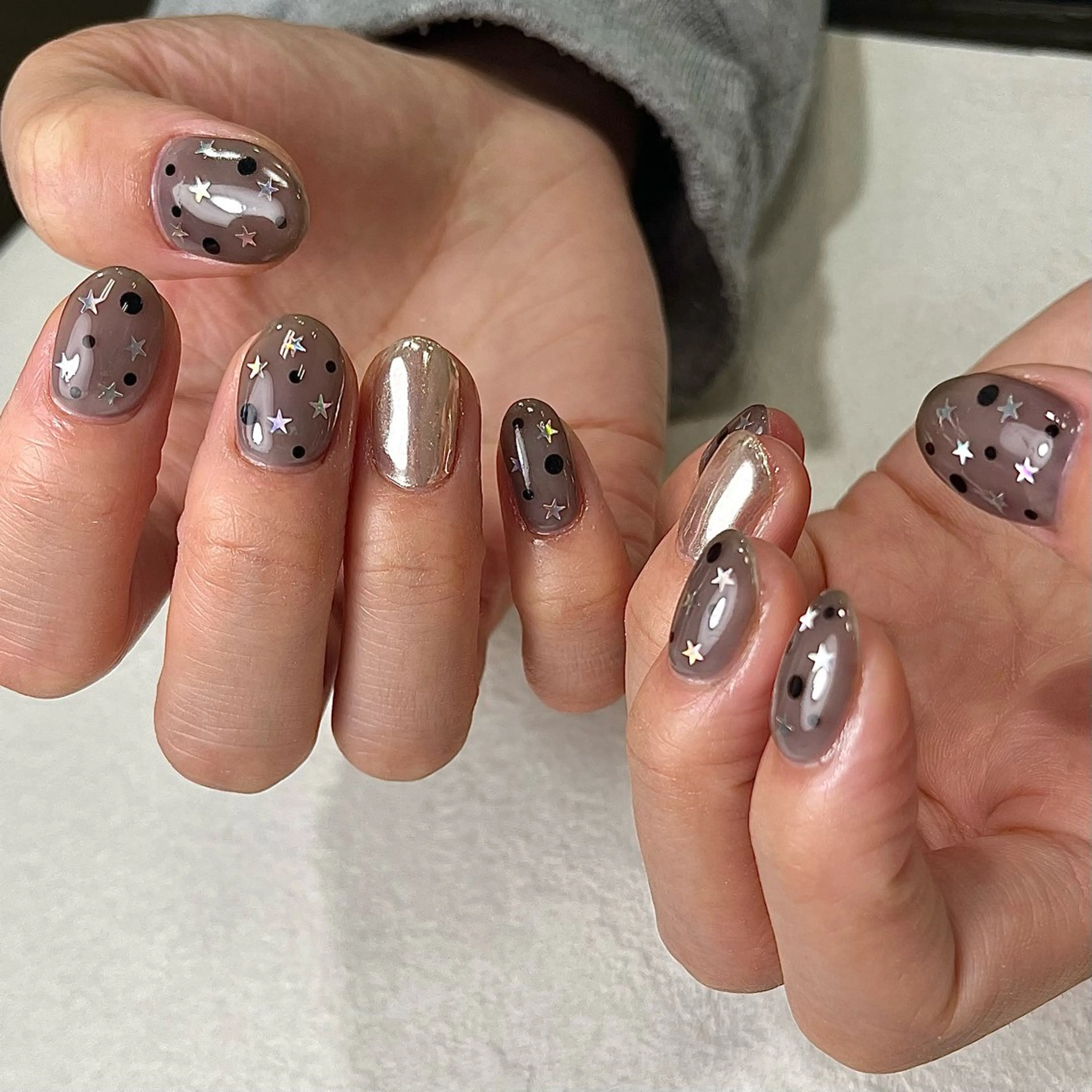 ネイル ジェルネイル ホログラムネイル キラキラネイル ミラーネイル ワンカラーネイル ハンドネイル フットネイル Para Sol nail　Maoのネイルデザイン