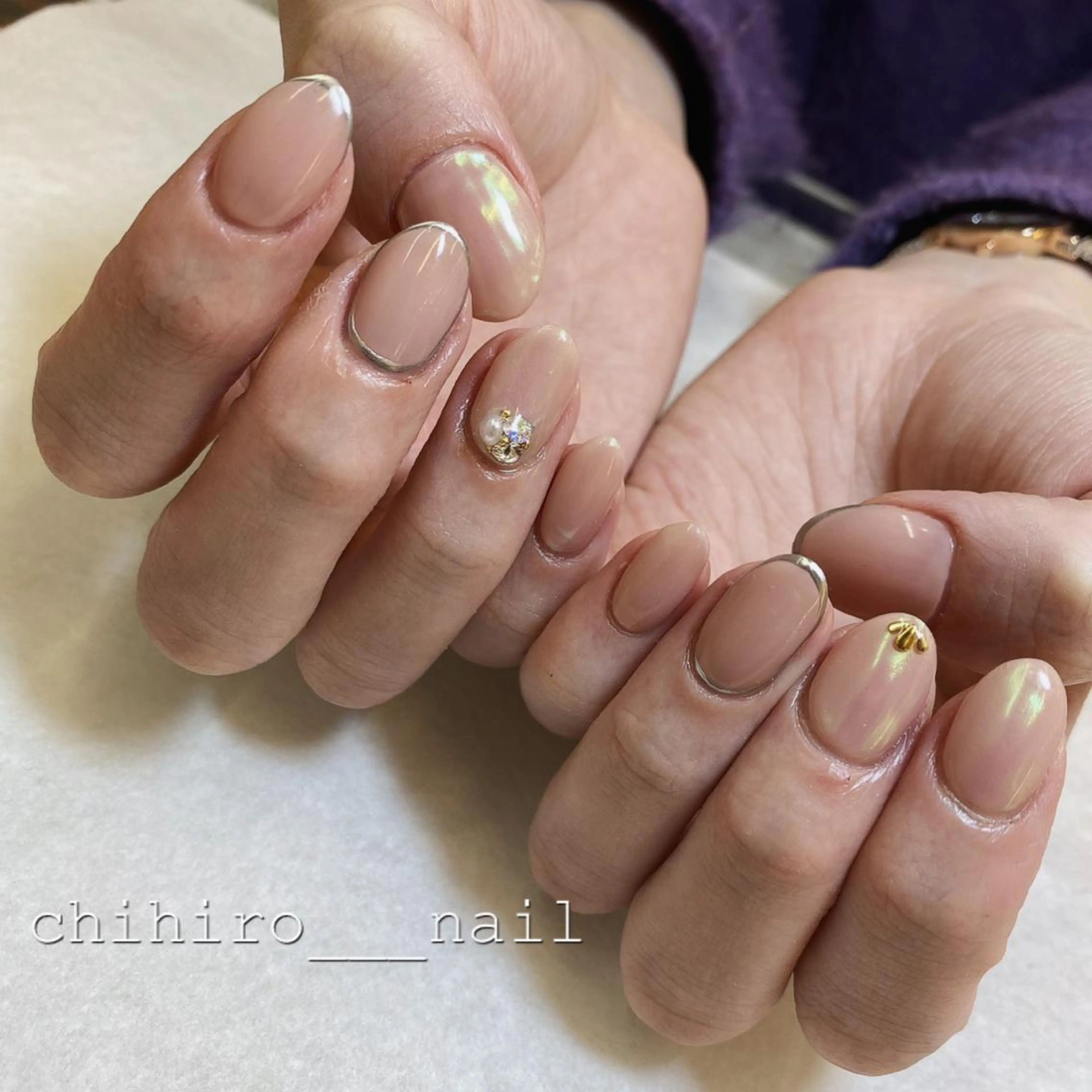 ネイル アートネイル ジェルネイル マグネットネイル ニュアンスネイル ワンカラーネイル ハンドネイル beauty salon ma'am所属・chihiro 小路ネイルのネイルデザイン