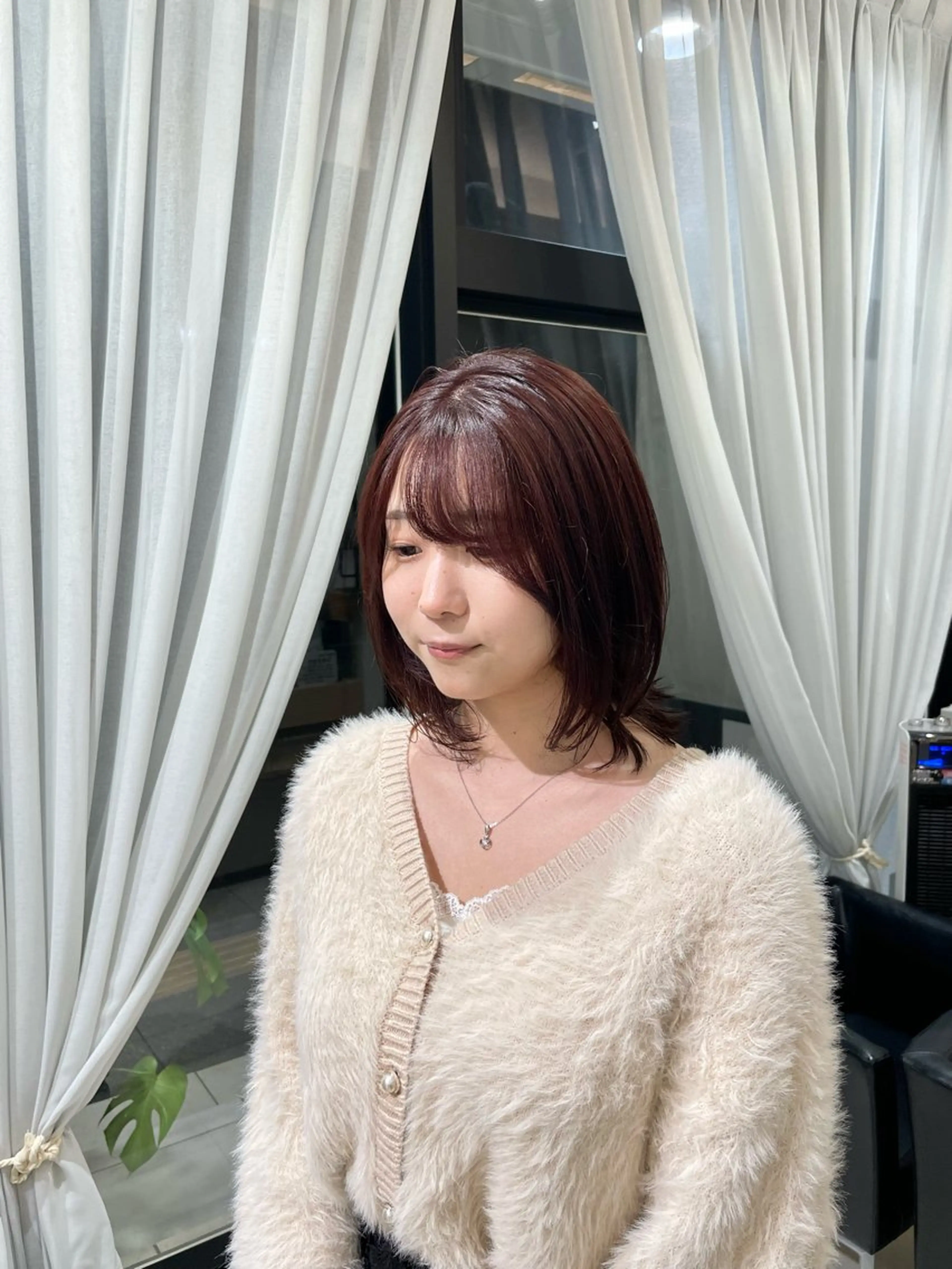 ミディアム カラー ボブ くびれヘア 店長/髪質改善 艶カラー/清水祥偉のヘアスタイル