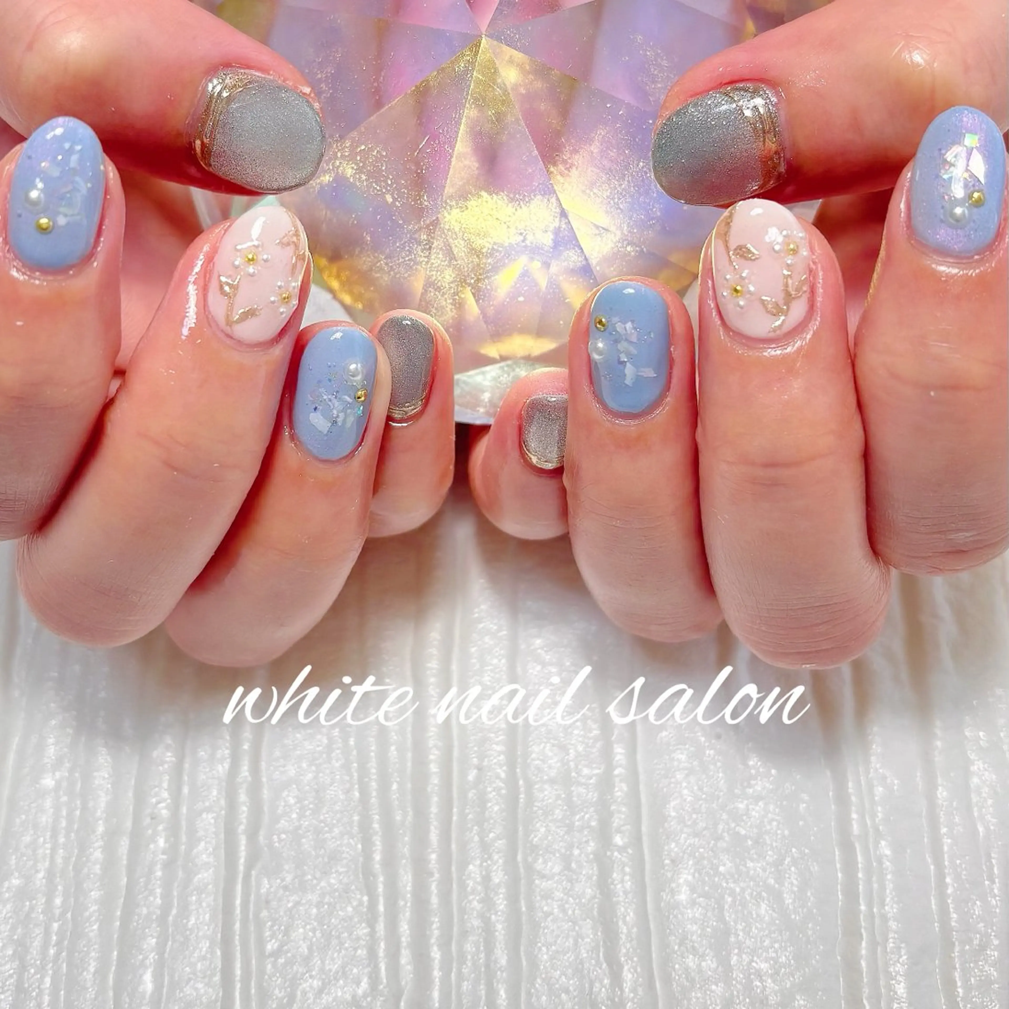 ネイル フットネイル ラメ(グリッター) ハンドネイル white nail salonのネイルデザイン