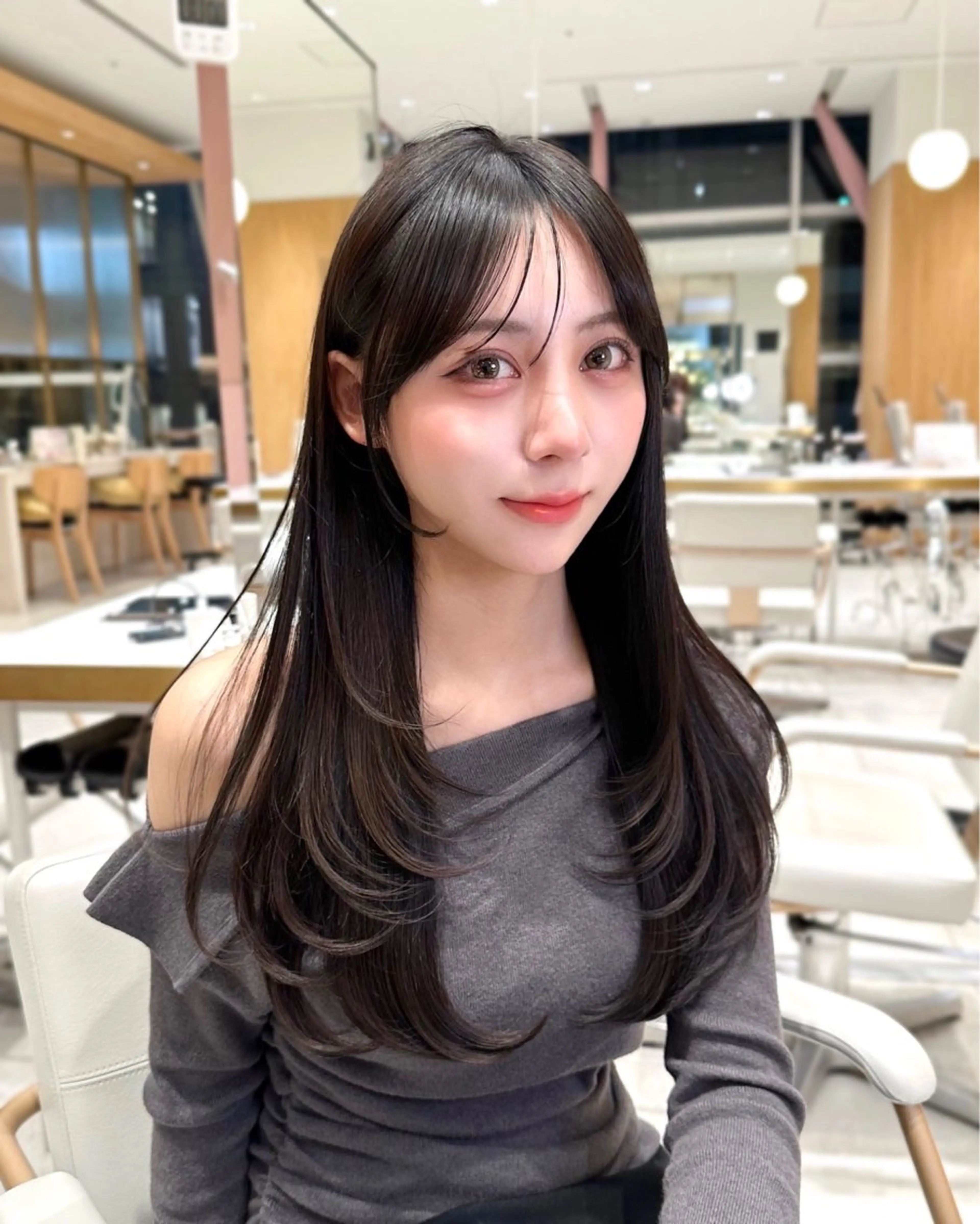 セミロング カラー カット ヘアカラー トリートメント 🇰🇷韓国風くびれ ヘア🇰🇷中村優大のヘアスタイル
