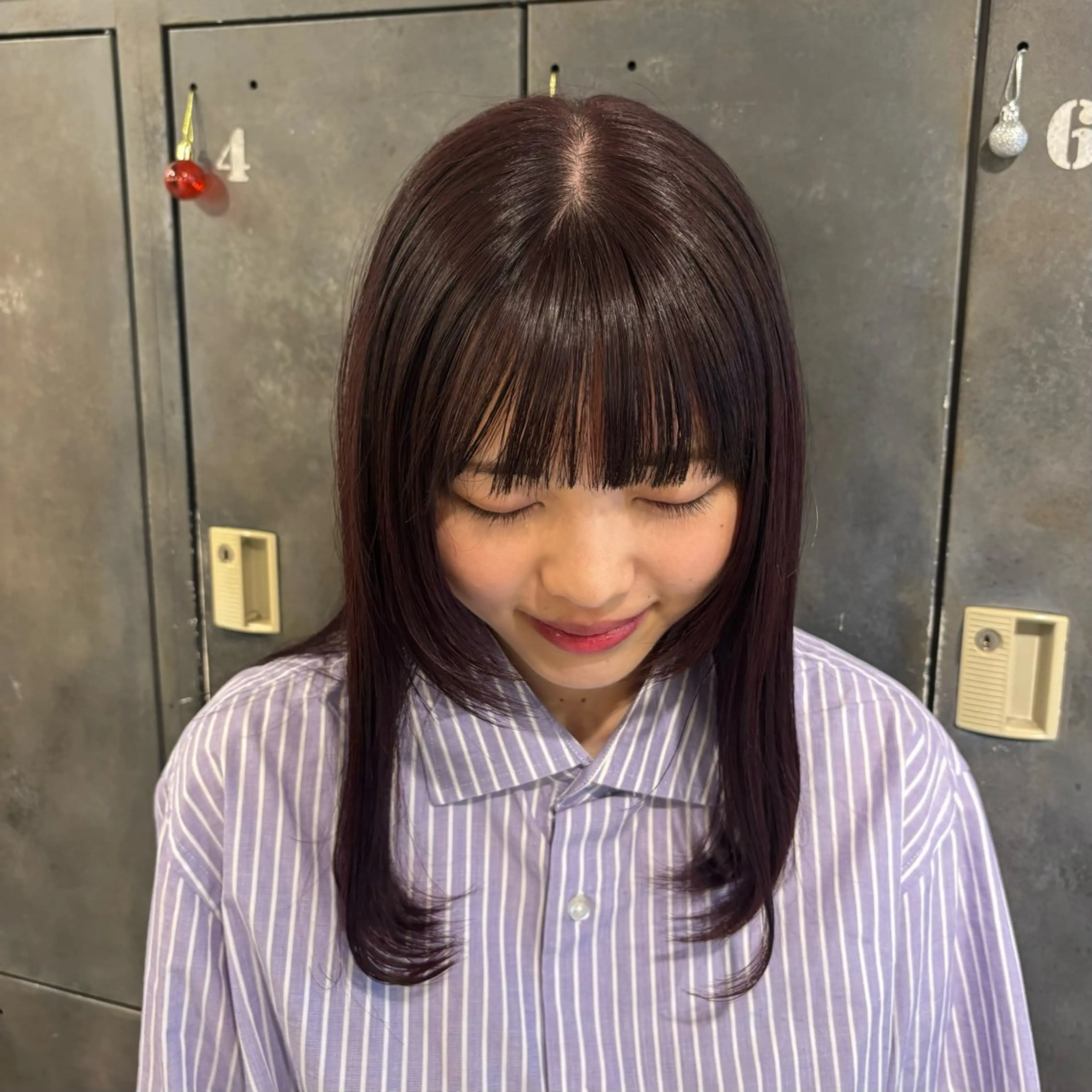 セミロング カラー ヘアカラー トリートメント 暖色/艶カラー🍑☆ /杉村夏希のヘアスタイル