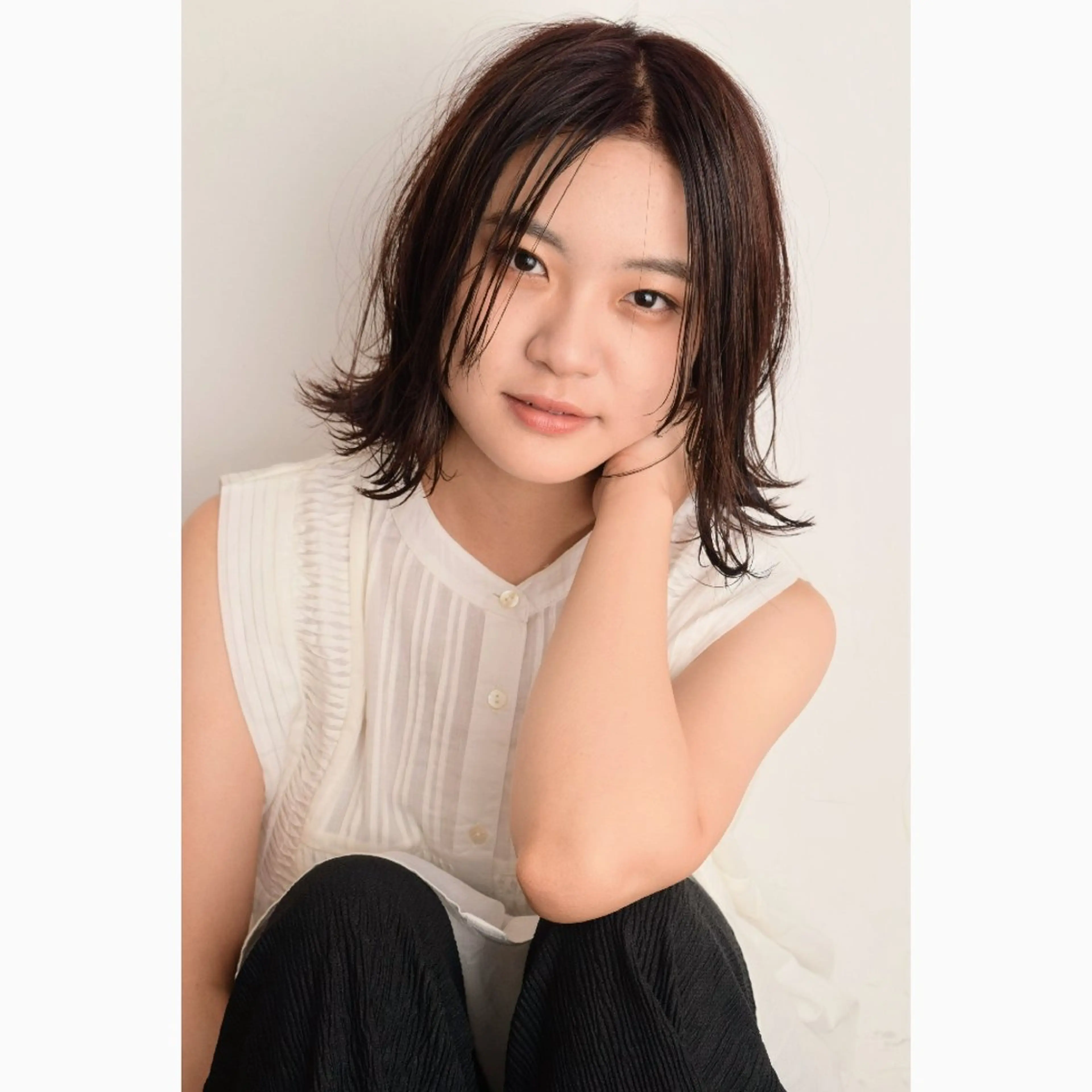 ミディアム カラー みなみ ゆうすけのヘアスタイル