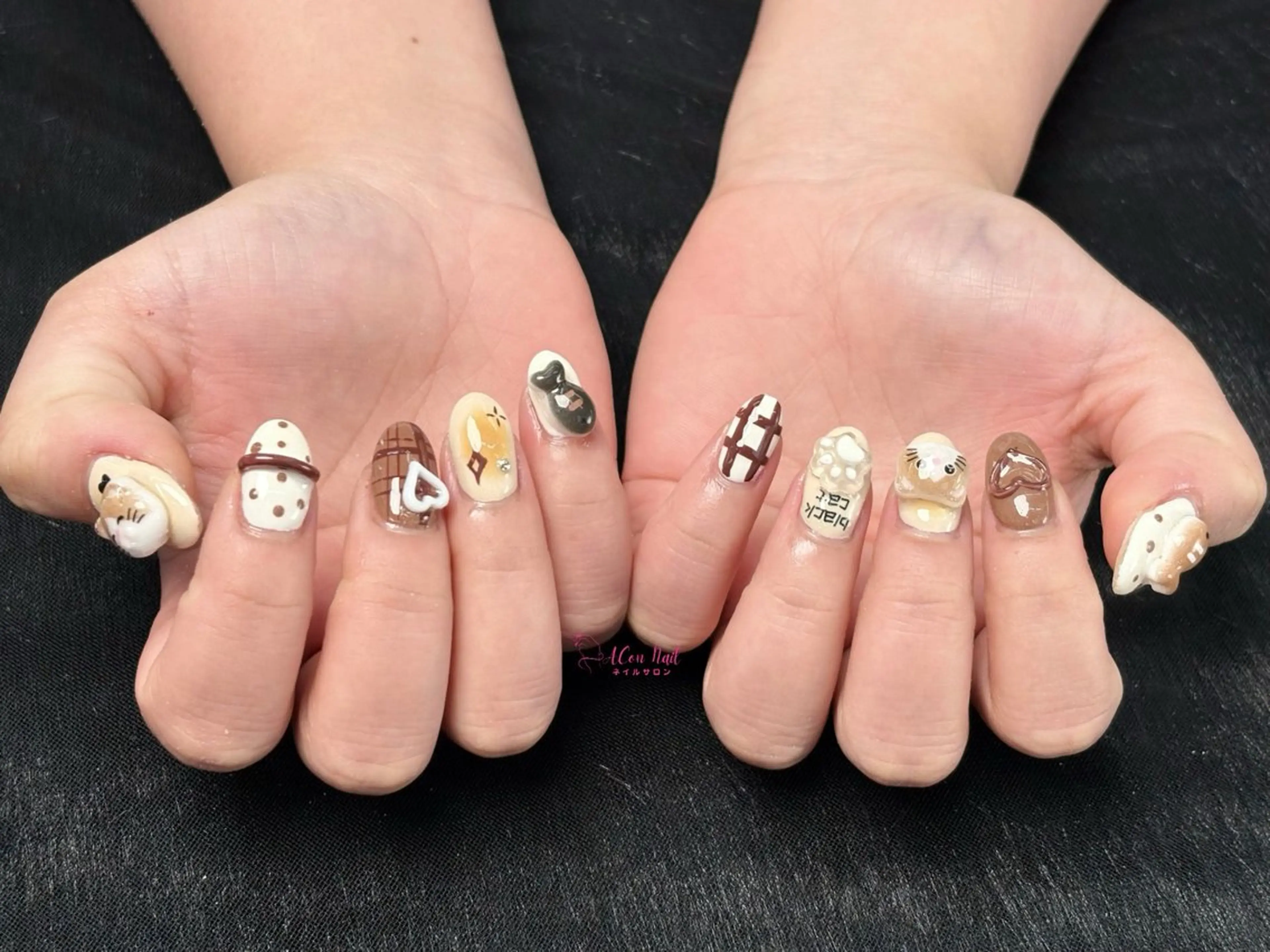 ネイル 桜ネイル 長さ出し フラワーネイル フレンチネイル ジェルネイル ハンドネイル ACon NailSalonのネイルデザイン