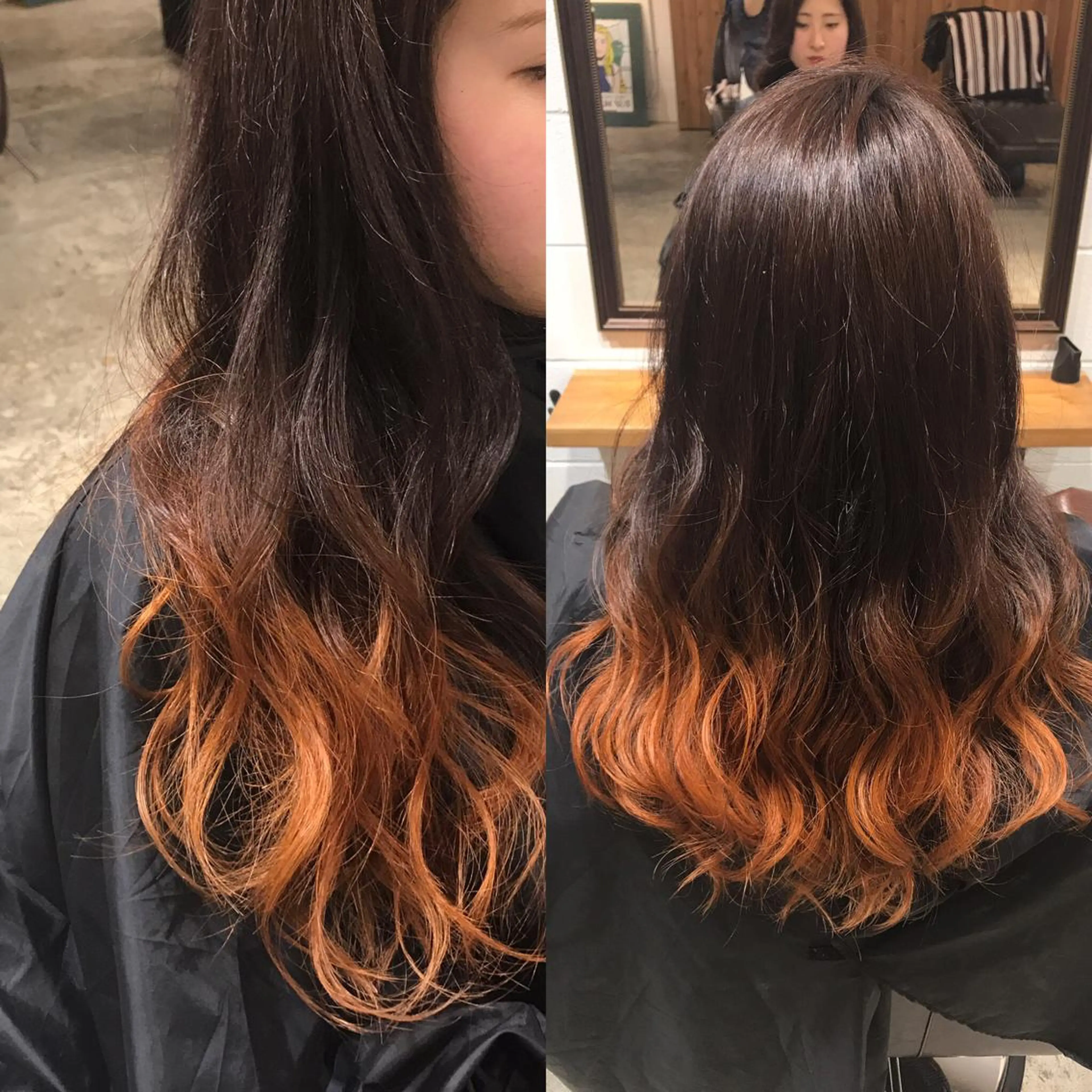 セミロング カラー パーマ ヘアアレンジ メンズ キッズ メンズブリーチ ブリーチ グラデーションカラー オレンジ Forest. -髪質改善-のヘアスタイル