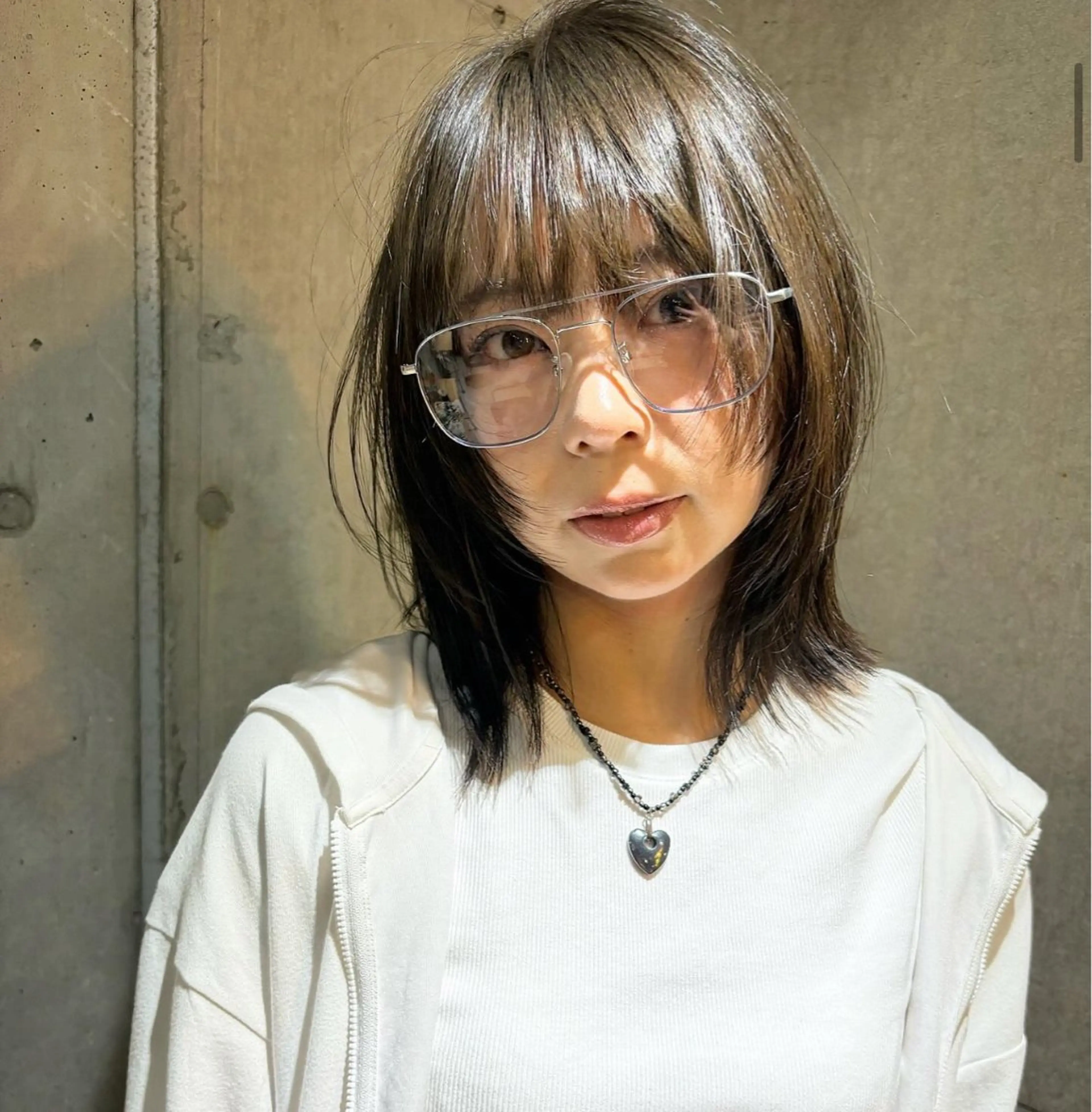 ミディアム カラー パーマ ヘアアレンジ メンズ キッズ デザインパーマ メンズカット 郁美のヘアスタイル