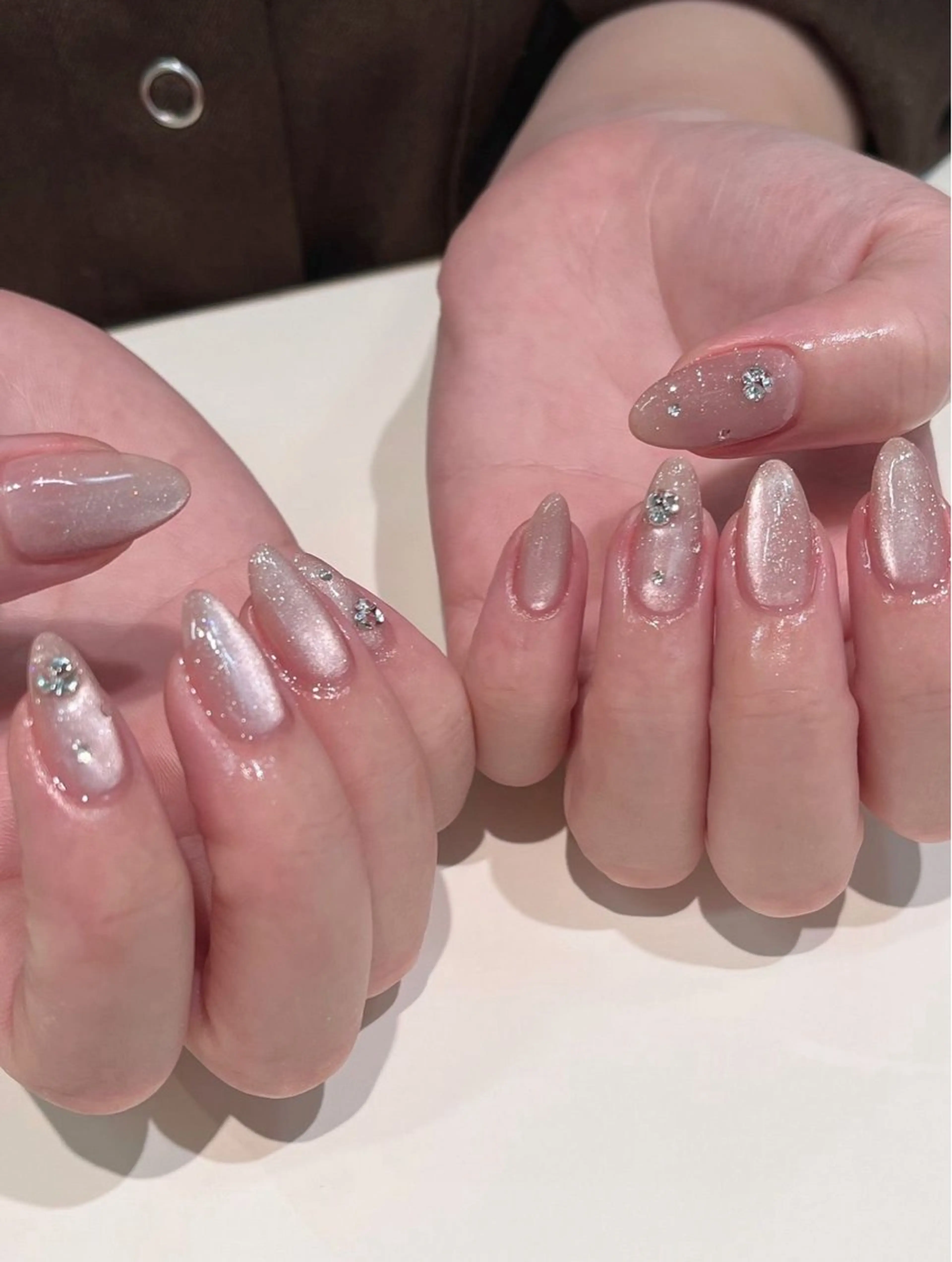 ネイル 韓国ネイル 持ち込み ニュアンスネイル ネイルチップ 冬ネイル RINN ANA.CHUOのネイルデザイン