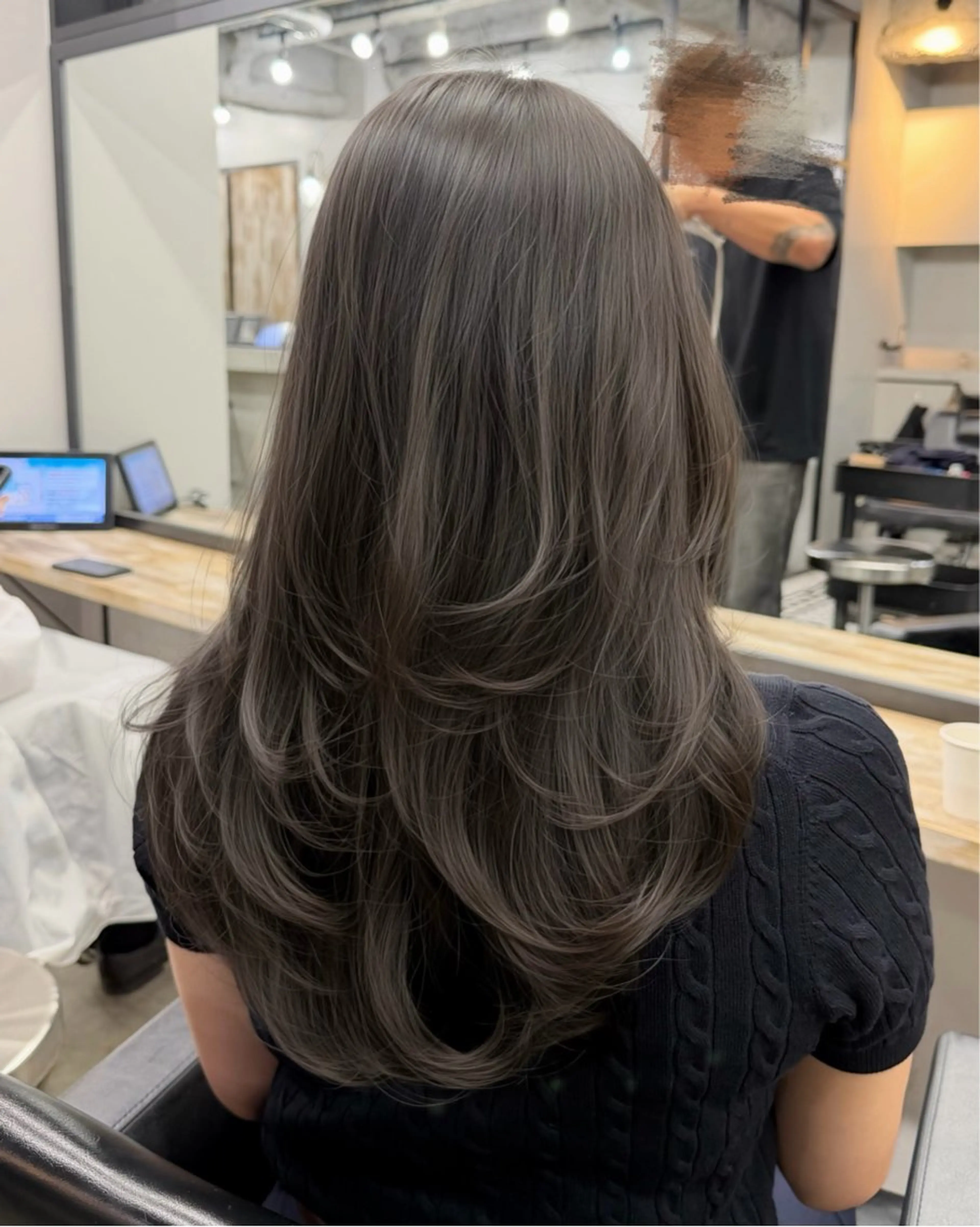 ロング カラー カット ヘッドスパ レイヤーカット／韓国 🤎きのした いちかのヘアスタイル