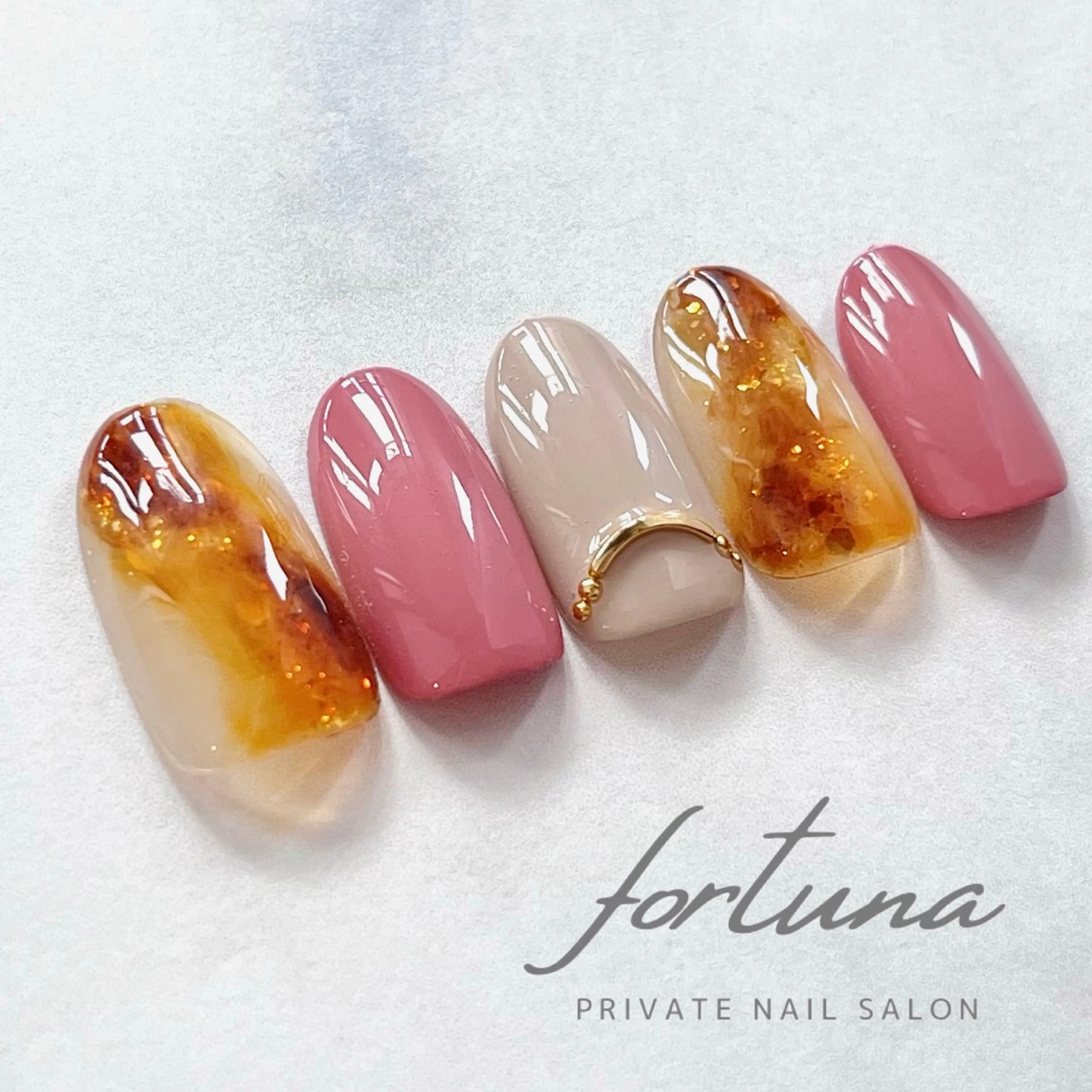 ネイル べっ甲ネイル ハンドネイル fortuna 武藤裕美のネイルデザイン
