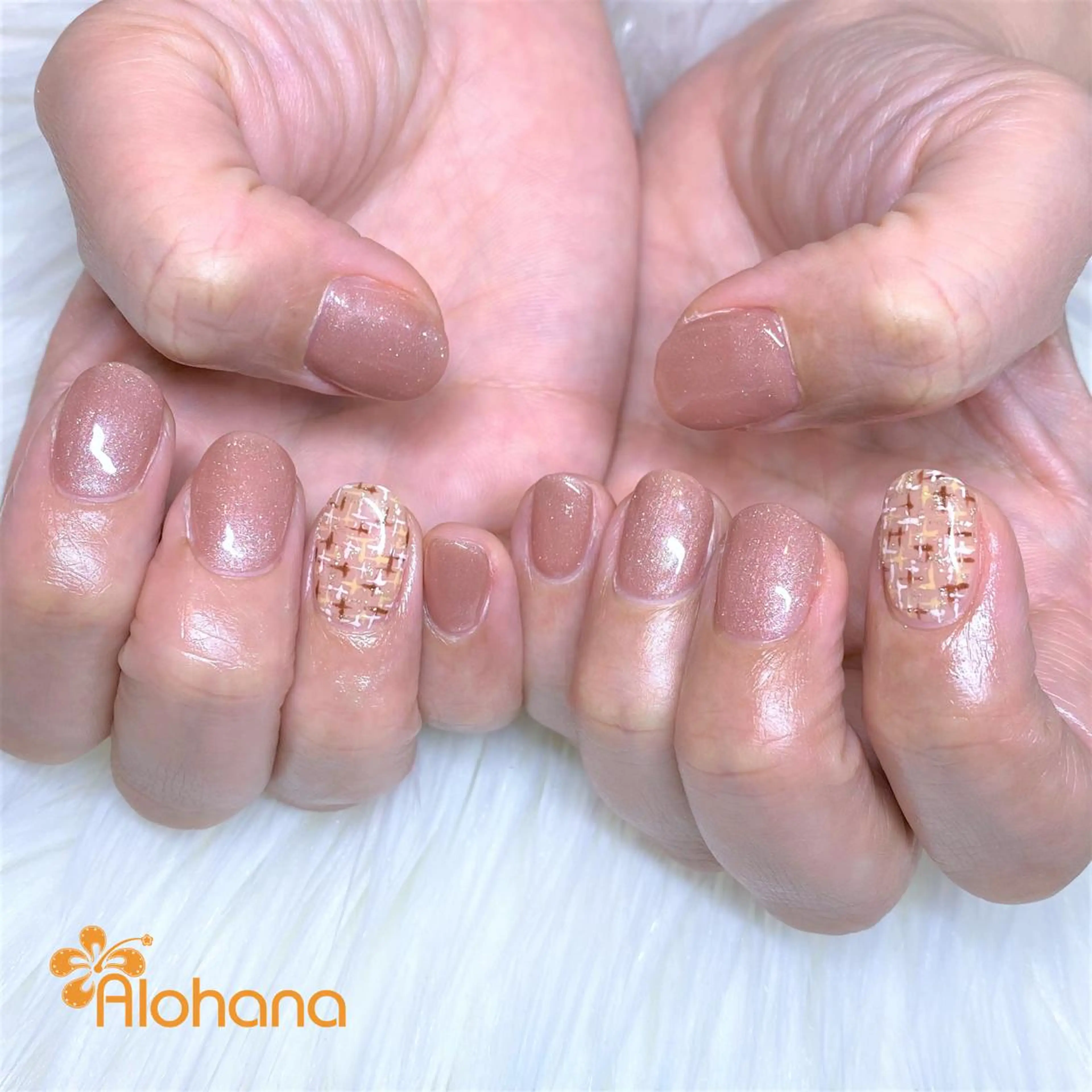ネイル ツイードネイル ハンドネイル Alohana Minaのネイルデザイン
