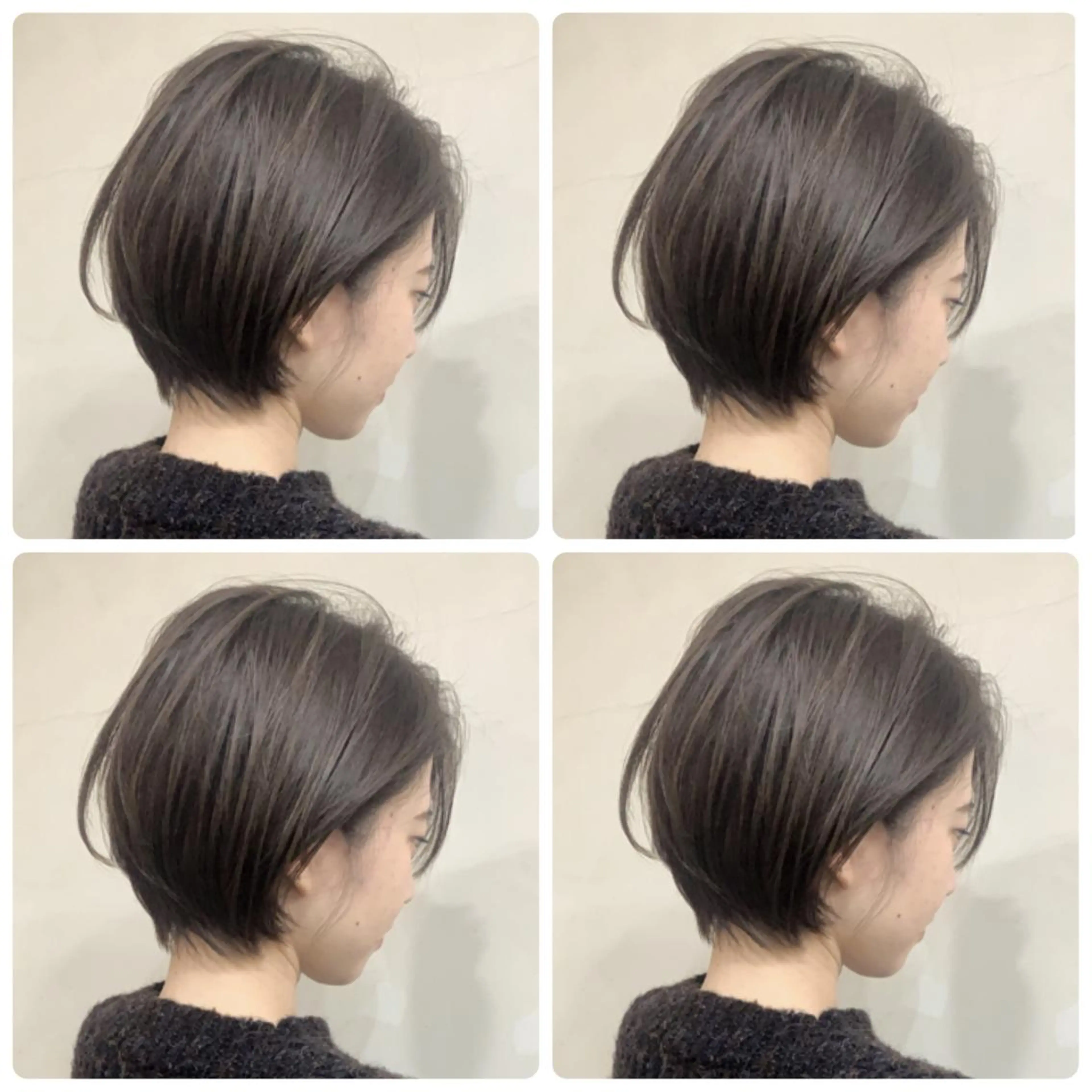 ショート カラー ショートボブ ハンサムショート 丸みショート ハイライトカラー ボブ カット ヘアカラー 京都大人女性ショート 徒歩1分/秋山のヘアスタイル