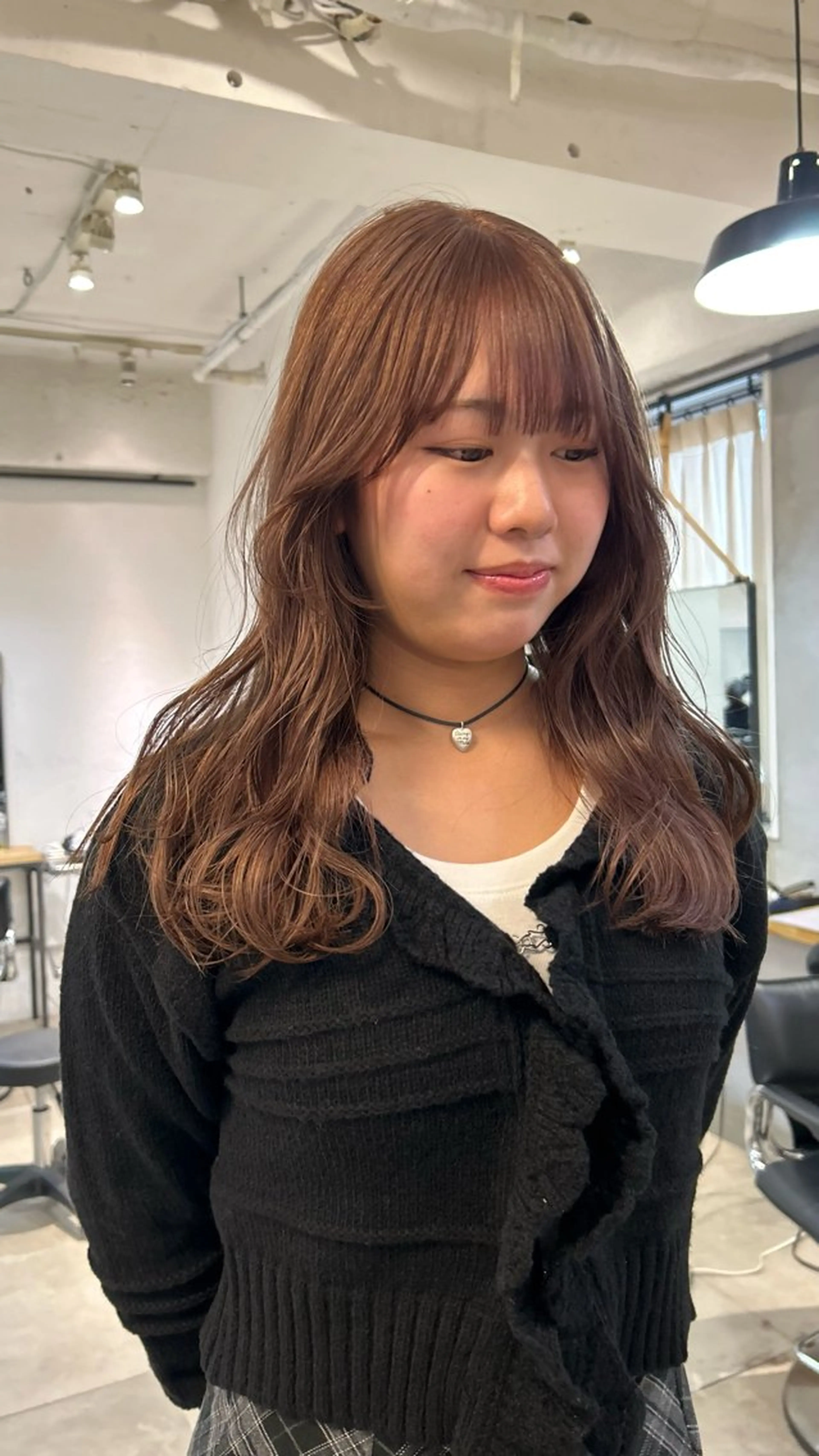 セミロング カラー じゅわっと暖色カラー 🍊Moemiのヘアスタイル