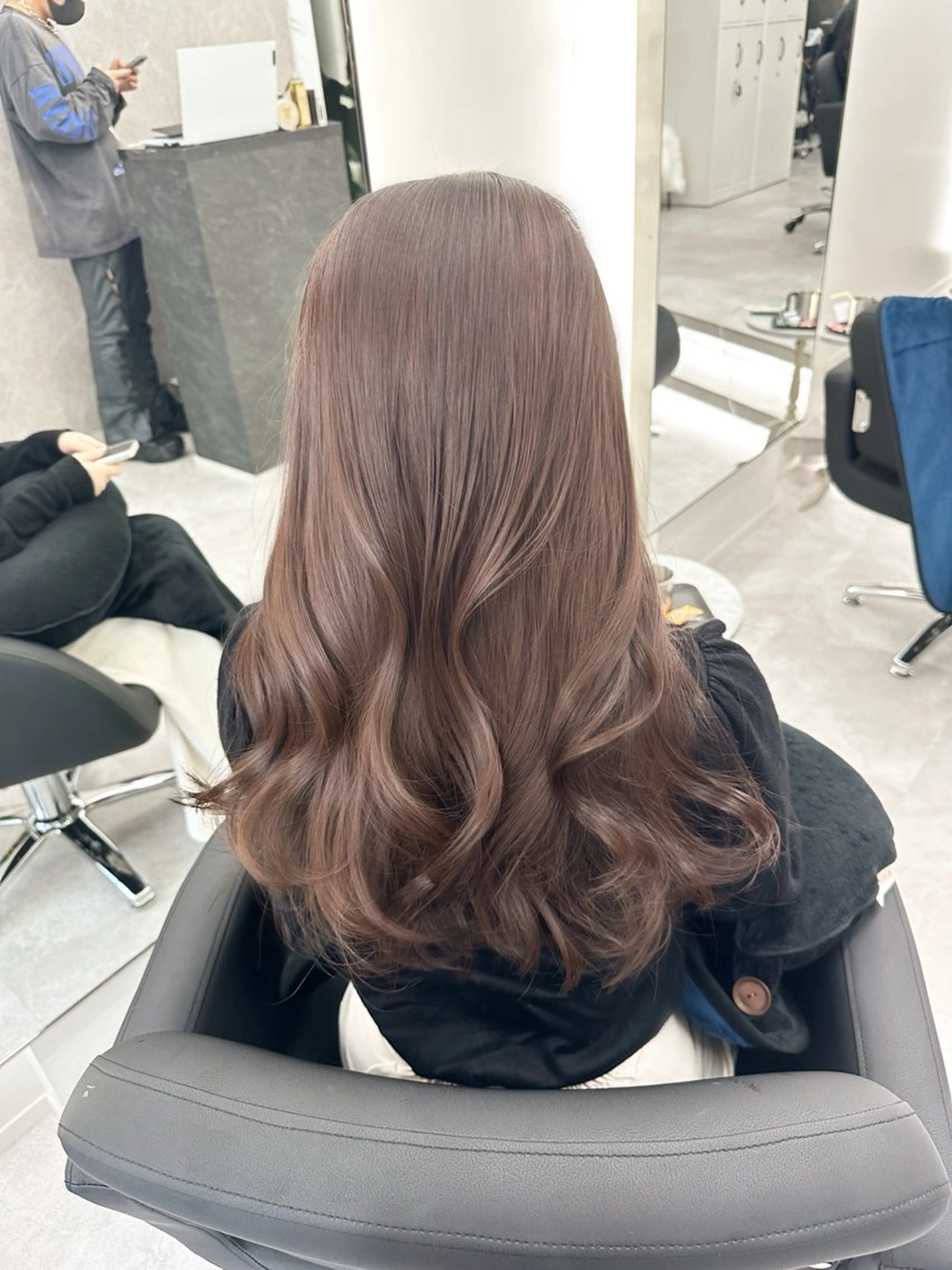 セミロング 顔まわりレイヤー 顔周りカット 韓国風ヘア レイヤーカット 田之上千尋/透明感 ブリーチなし/韓国風のヘアスタイル