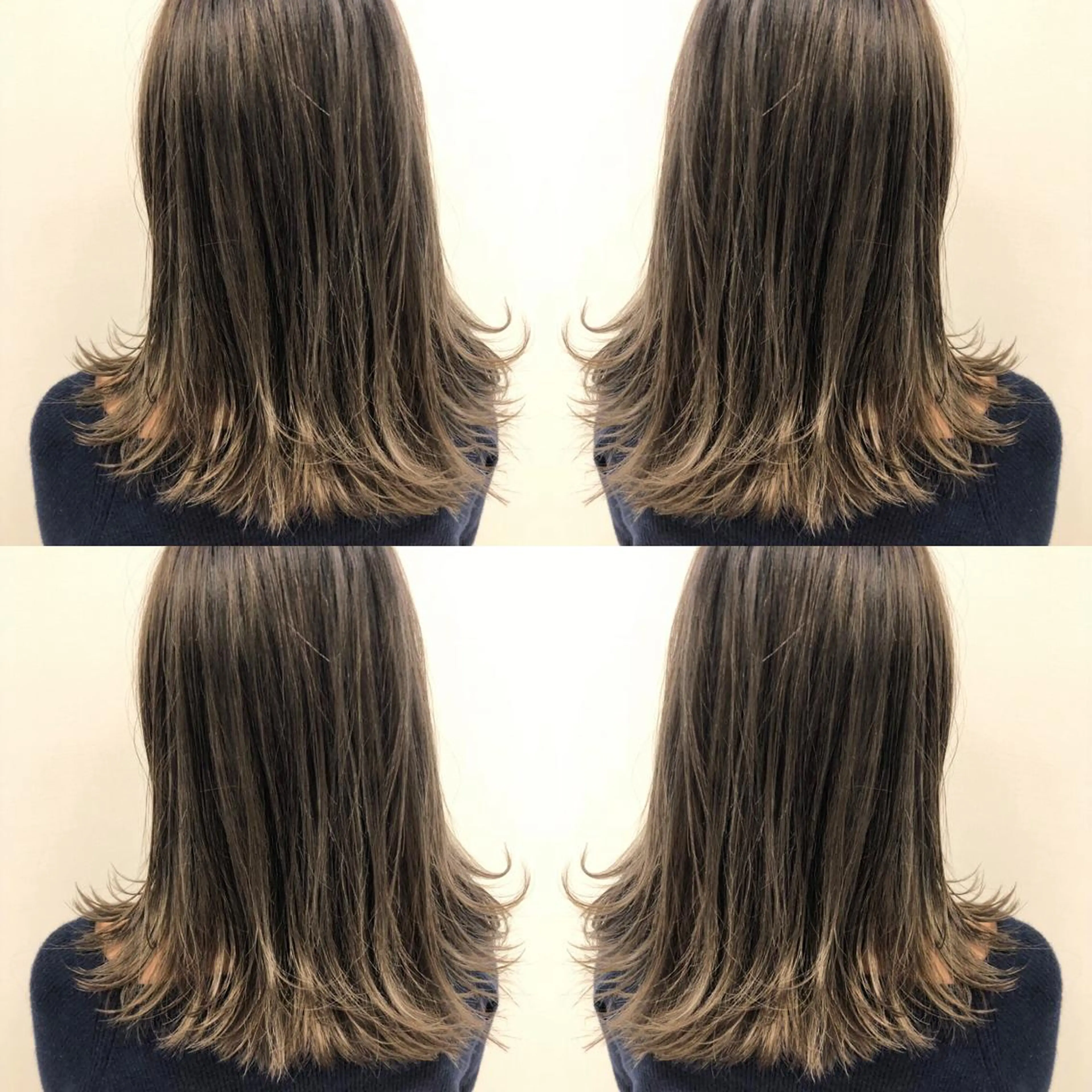 ミディアム カラー アッシュ バレイヤージュ ブリーチ グラデーションカラー グレージュ 三鷹で1番ショート ボブをカットする新谷のヘアスタイル