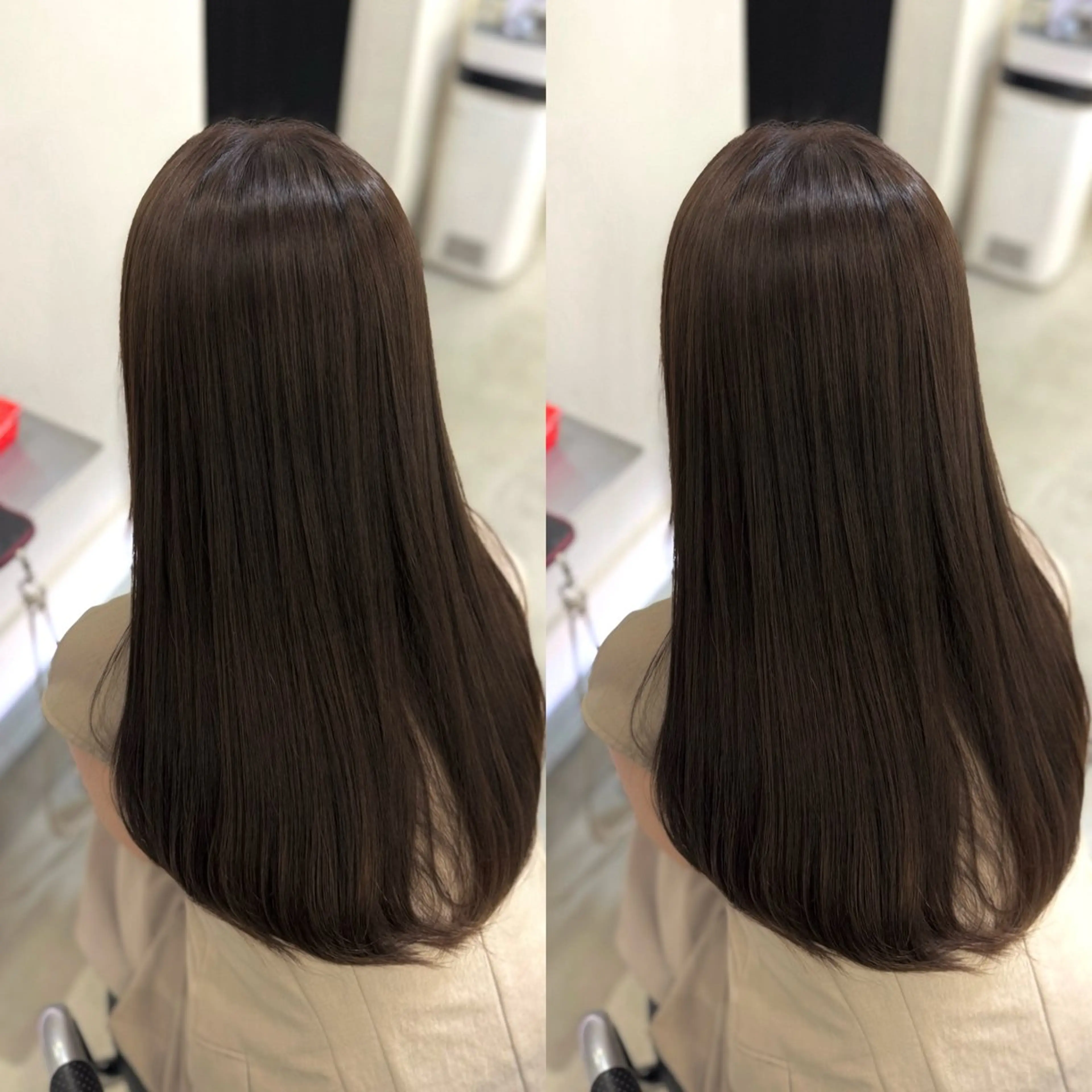 【縮毛矯正】+【ケアカラー】＋【メンテナンスカット】の写真