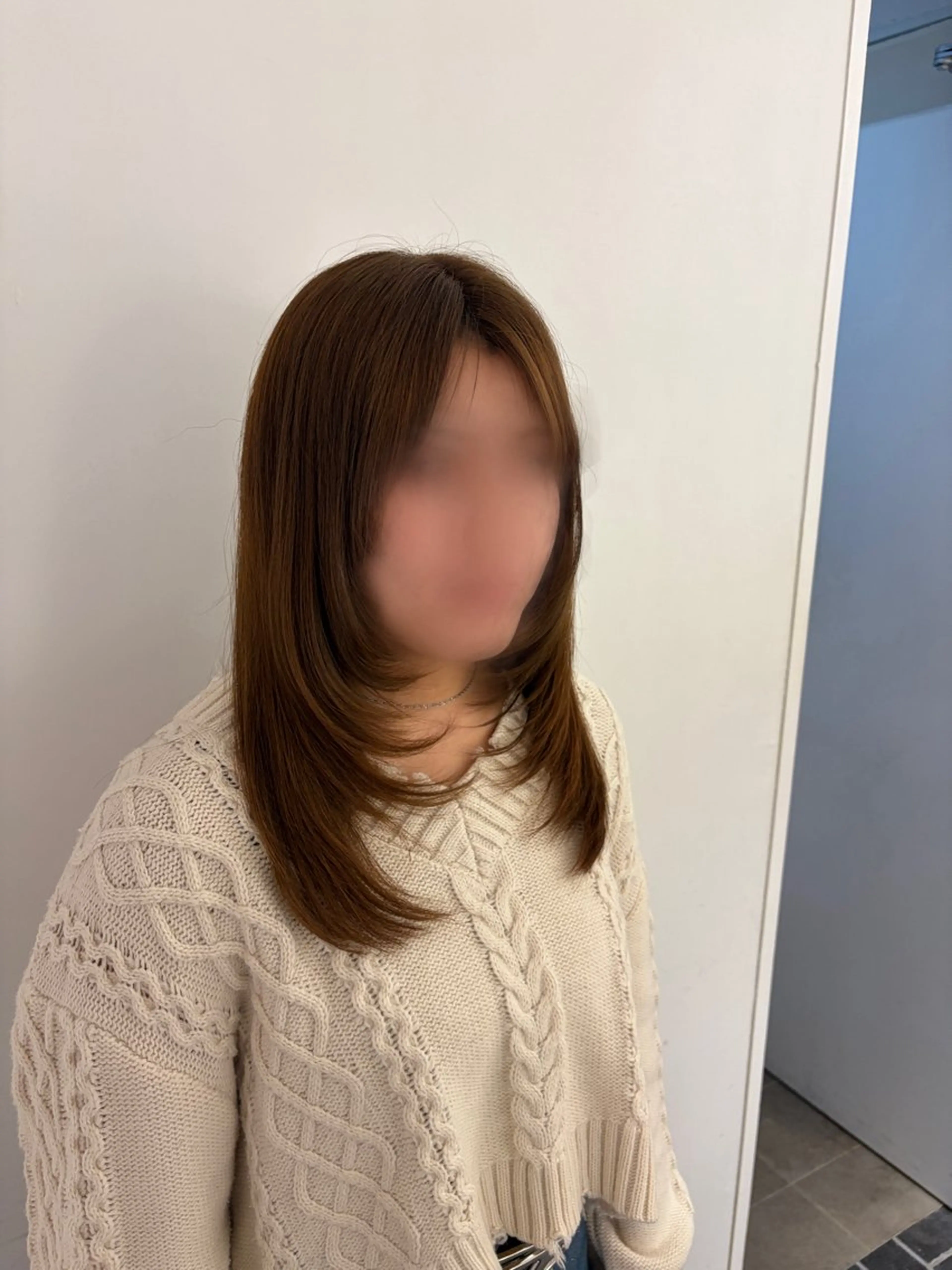 ミディアム カラー ベージュカラー ブリーチ ヘーゼル オレンジ ヘアカラー UNBIRTHDAY amiのヘアスタイル