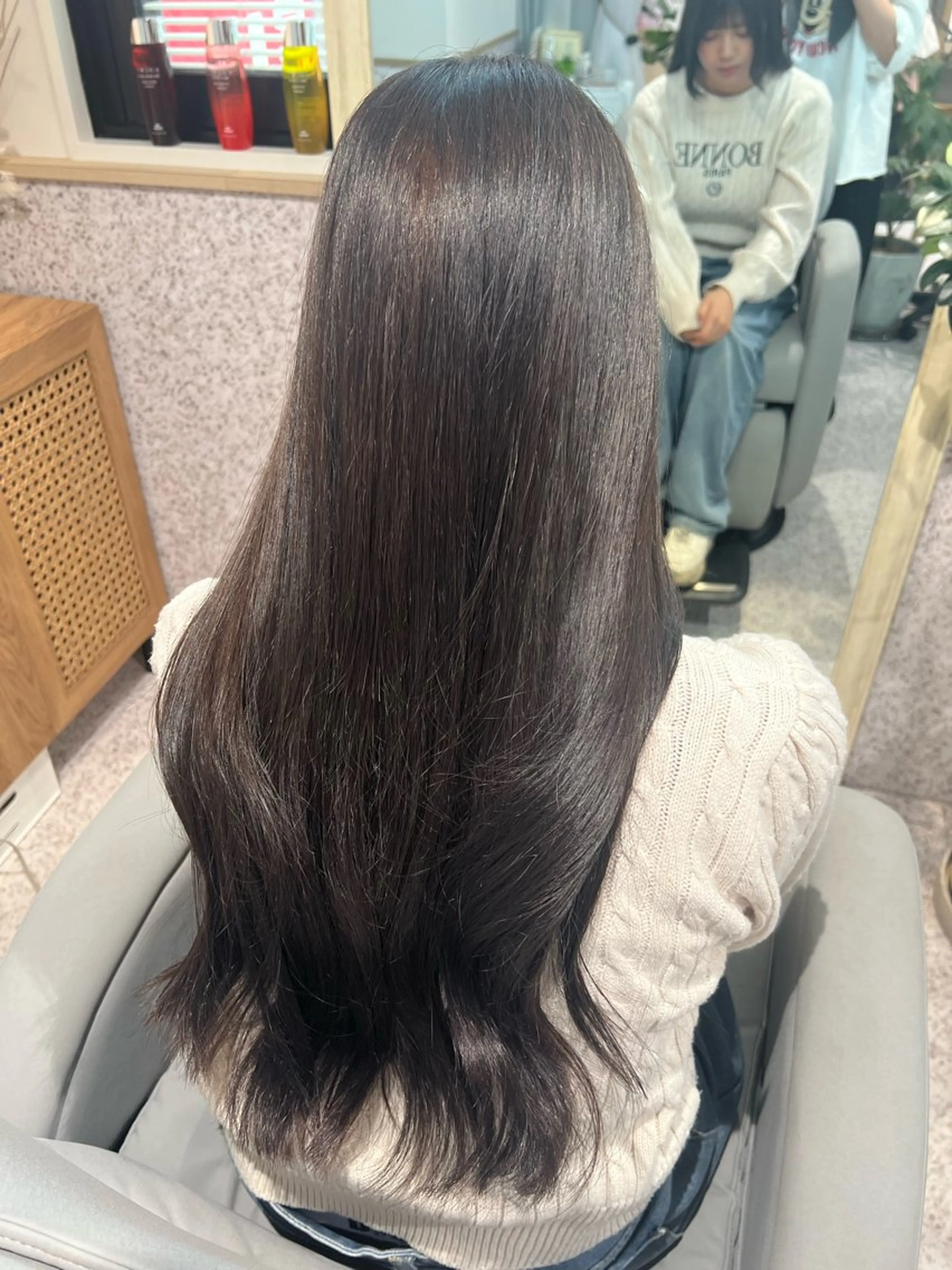 ロング 顔周りカット ハイライト 髪質改善 韓国風ヘア 縮毛矯正 ヘアカラー 艶カラー/ハイトーン HINA✮*｡ﾟのヘアスタイル