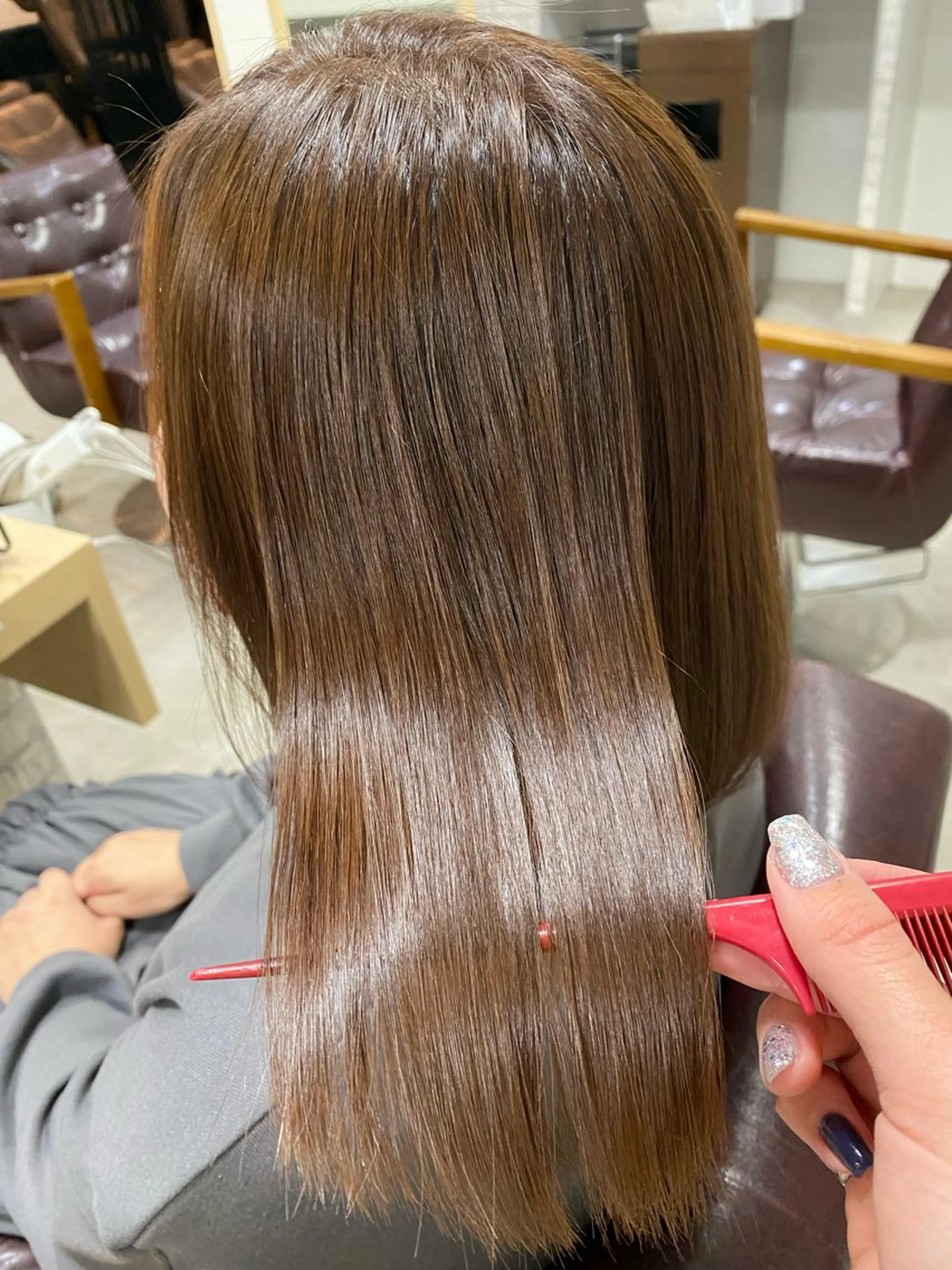 ミディアム 縮毛矯正 トリートメント 🎀髪質改善🎀 Olive南森町のヘアスタイル