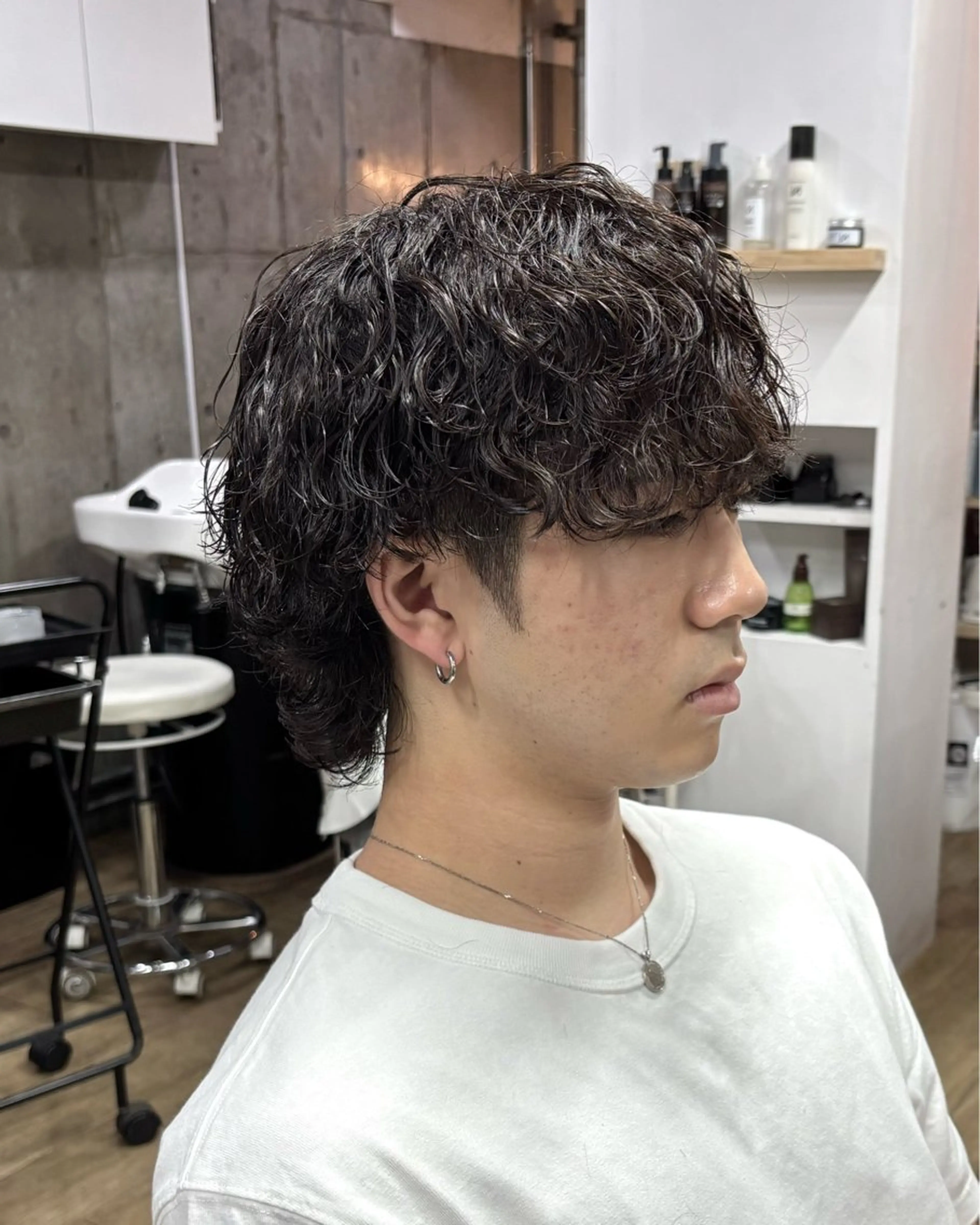 ミディアム パーマ メンズ 波巻きパーマ カット パーマ 【メンズ特化】パーマ /マッシュ/ヨシダのヘアスタイル