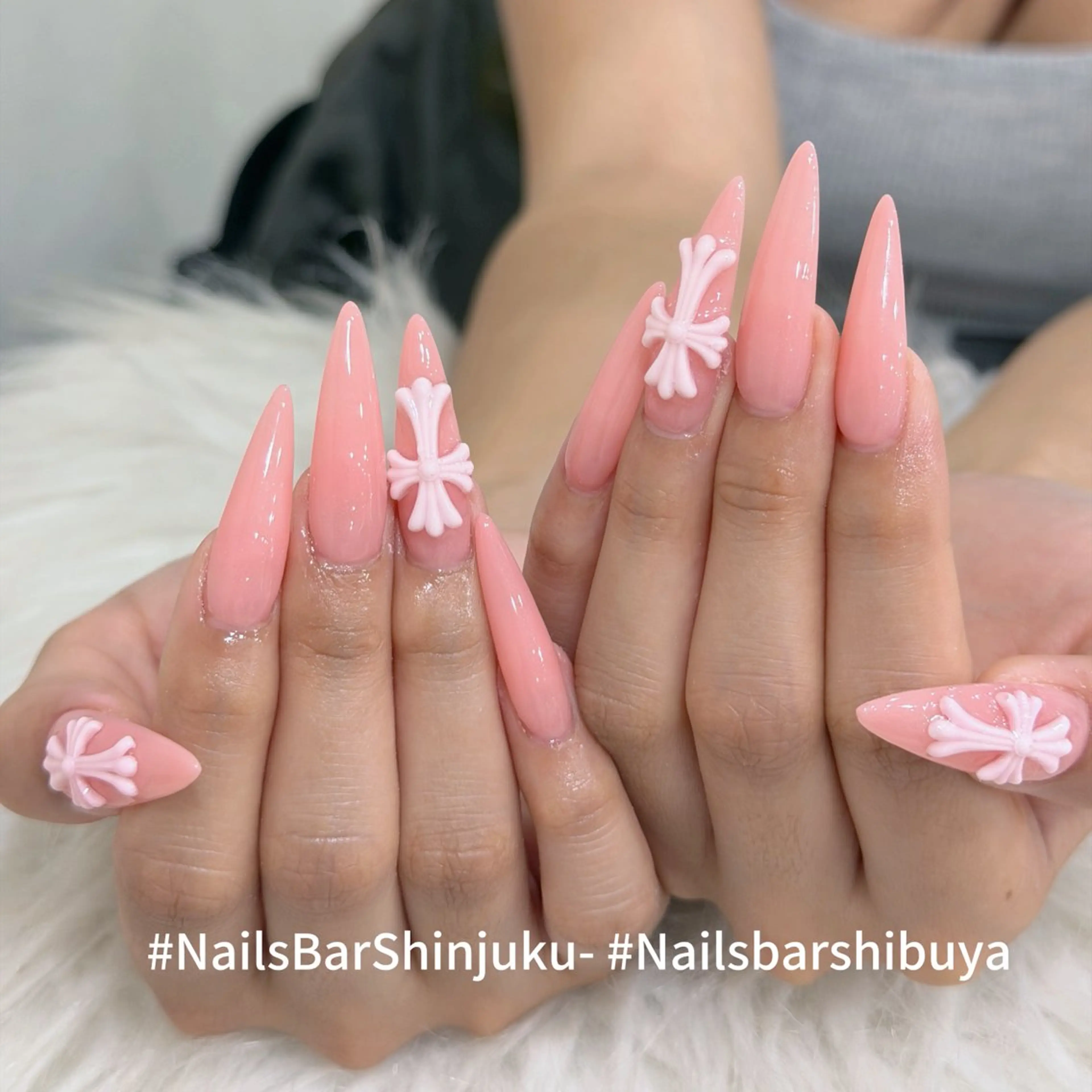 ネイル 長さ出し フレンチネイル ジェルネイル 韓国ネイル ロングネイル NAILS BAR SHINJUKUのネイルデザイン