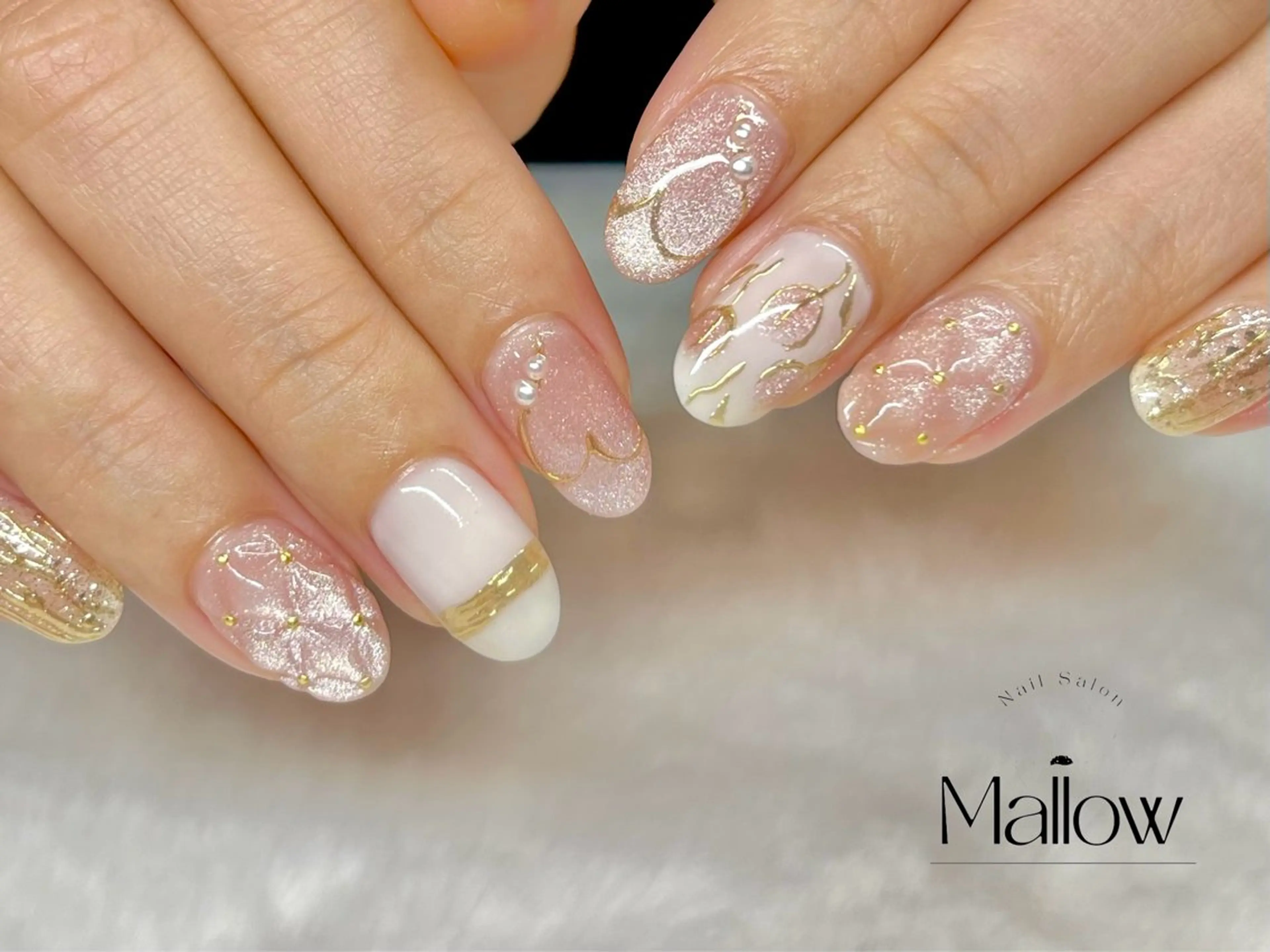 ネイル 持ち込み 春ネイル ハンドネイル Mallow nailのネイルデザイン