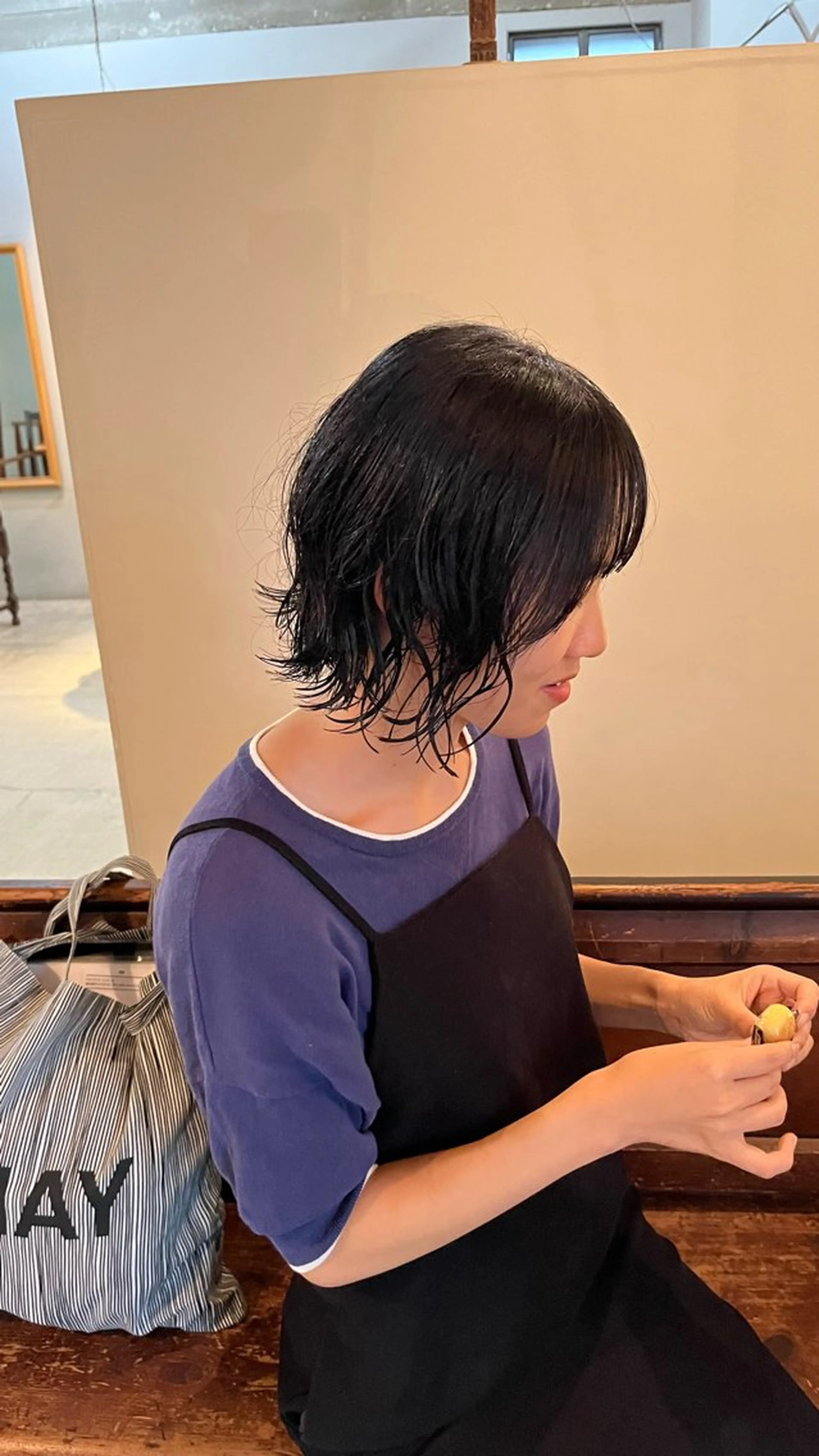 ミディアム パーマ ミディアムパーマ カット パーマ トリートメント 前川 華恋 / room3のヘアスタイル