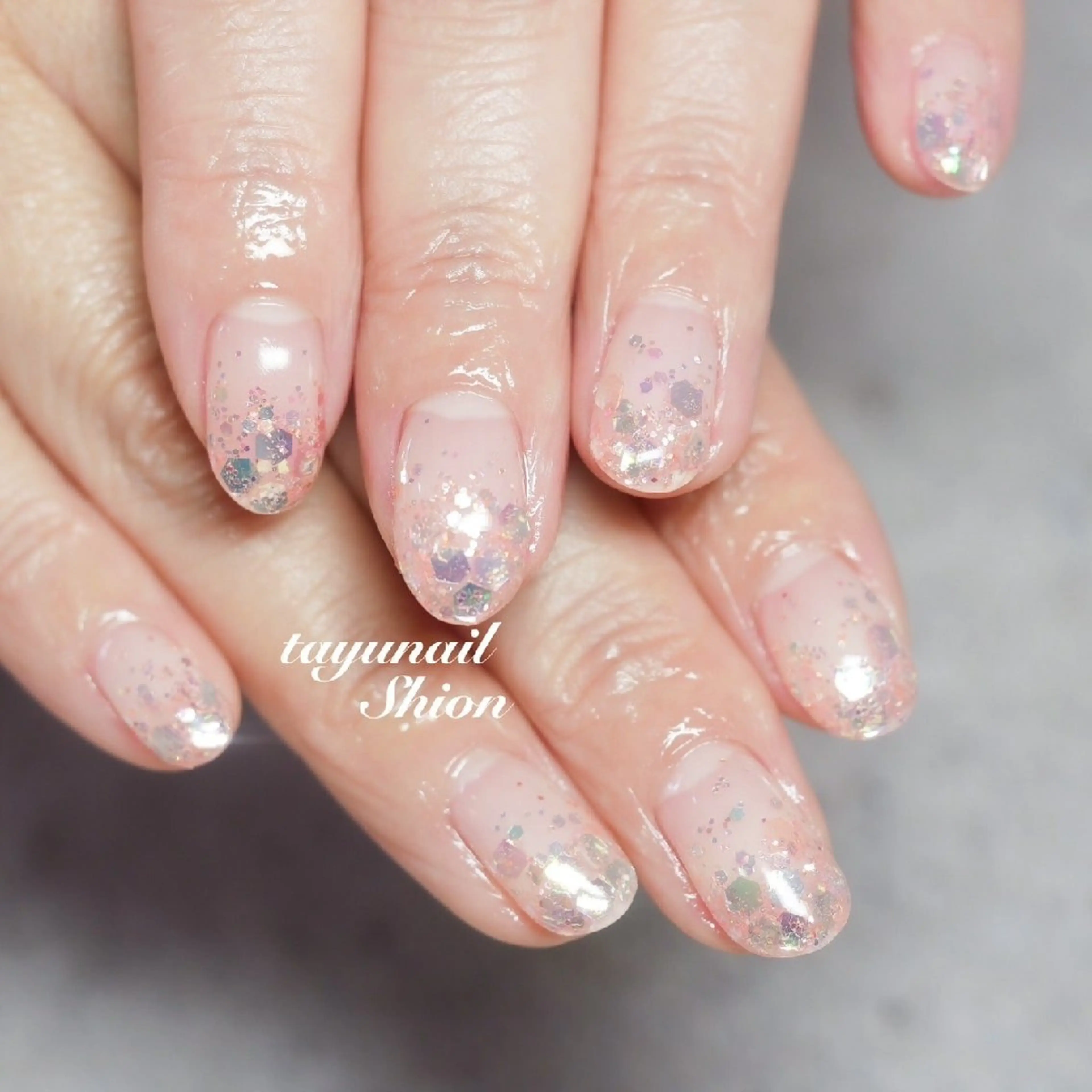 ネイル ジェルネイル ラメ(グリッター) パラジェル 春ネイル ネイルサロン 【たゆnail】のネイルデザイン