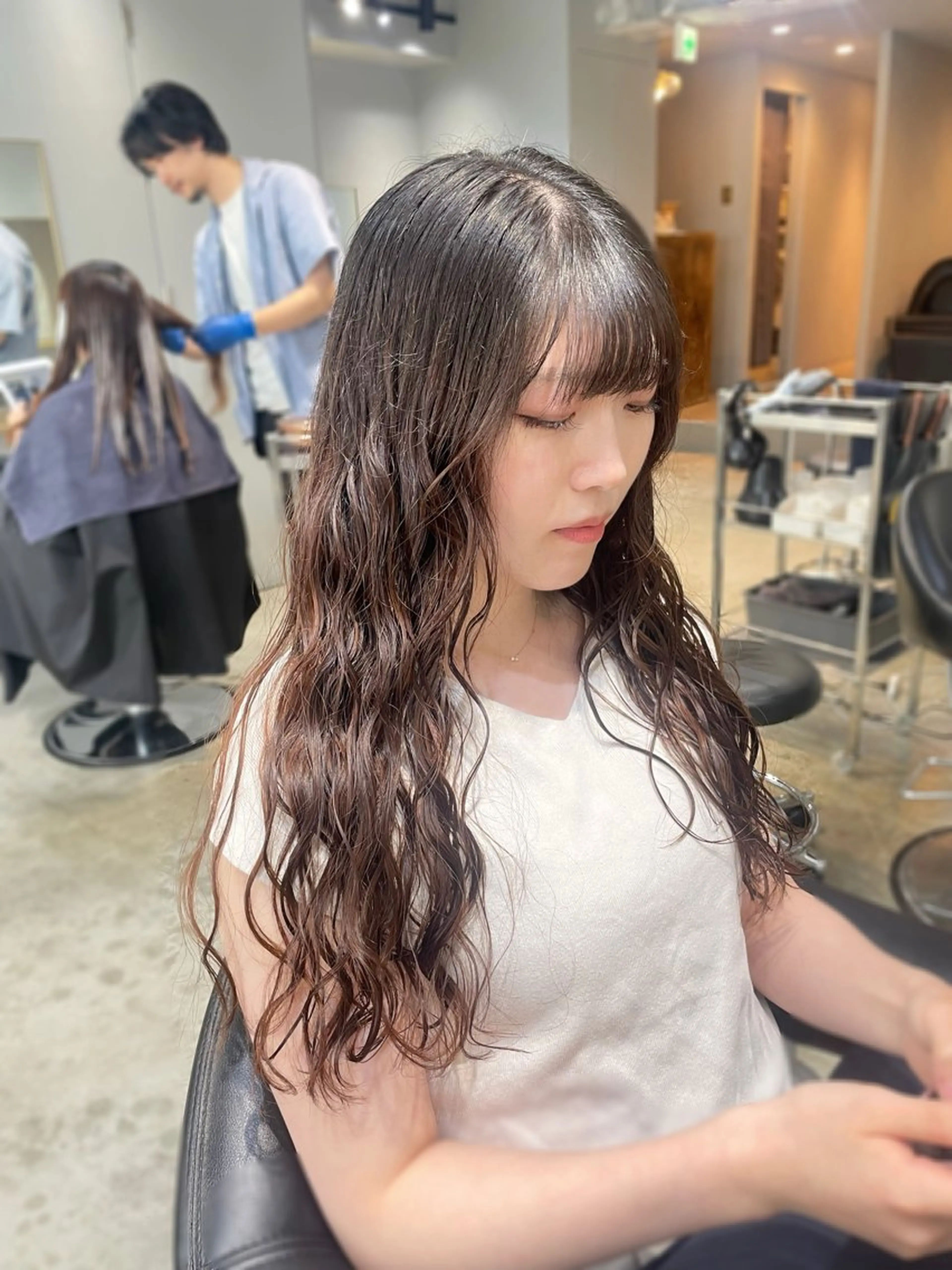 ロング パーマ ロング トリートメント デジタルパーマ カット パーマ トリートメント 【表参道】Ruri デジタルパーマのヘアスタイル