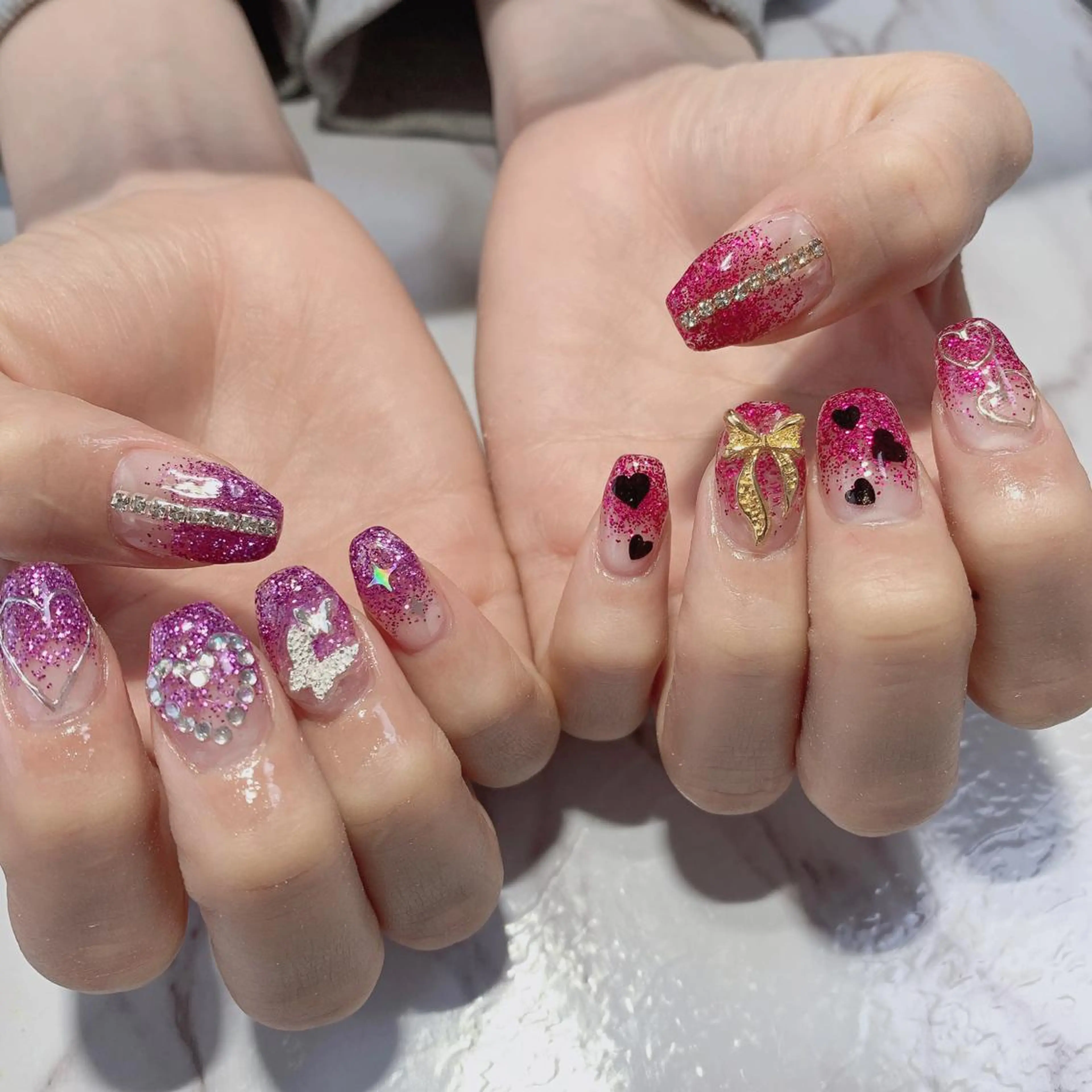 ネイル グラデーション ラメ(グリッター) ラメグラデーション Ally's Nailのネイルデザイン