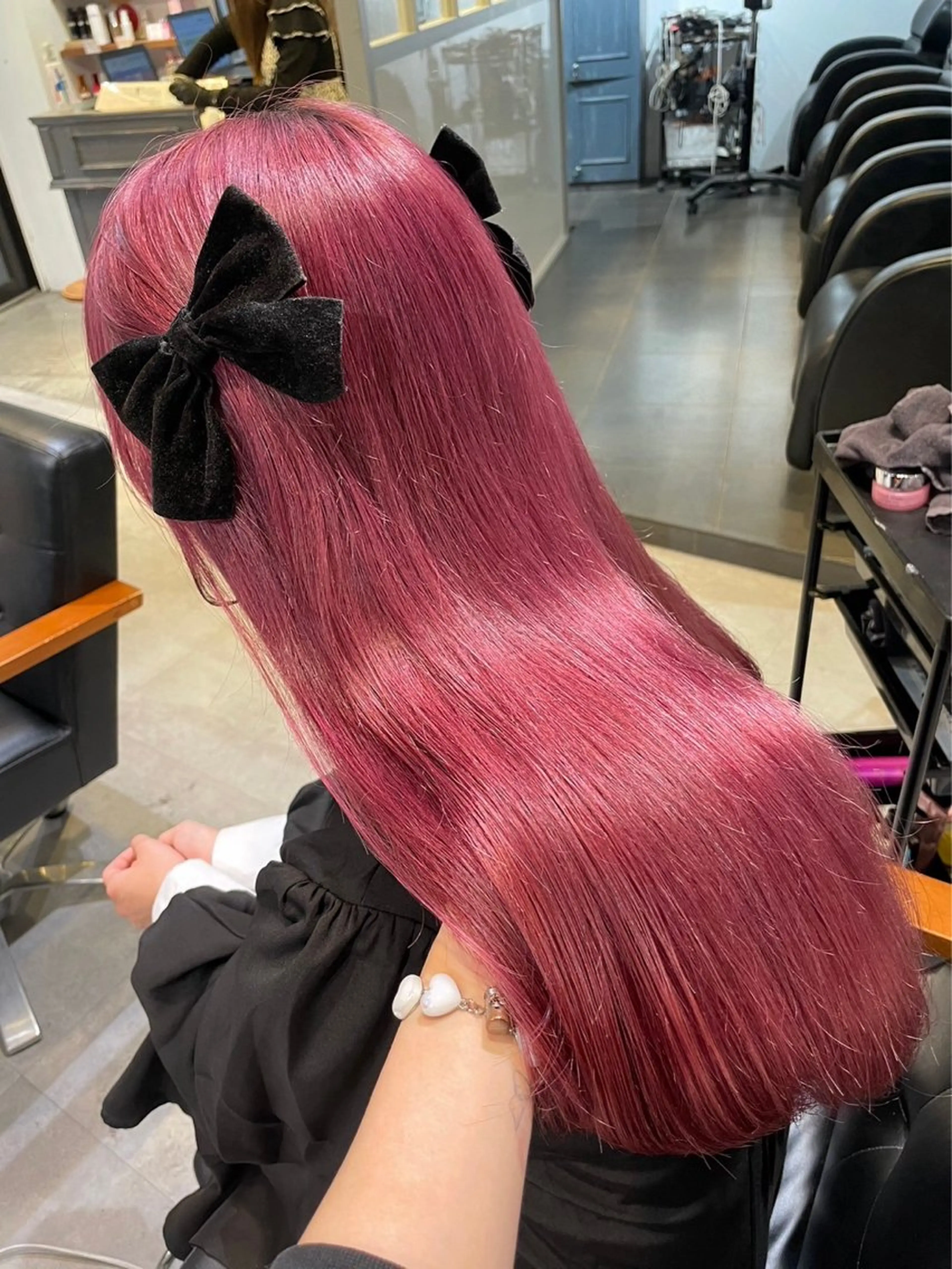 ロング カラー ブリーチ ピンクカラー ‎Lby home 🪽mikuのヘアスタイル