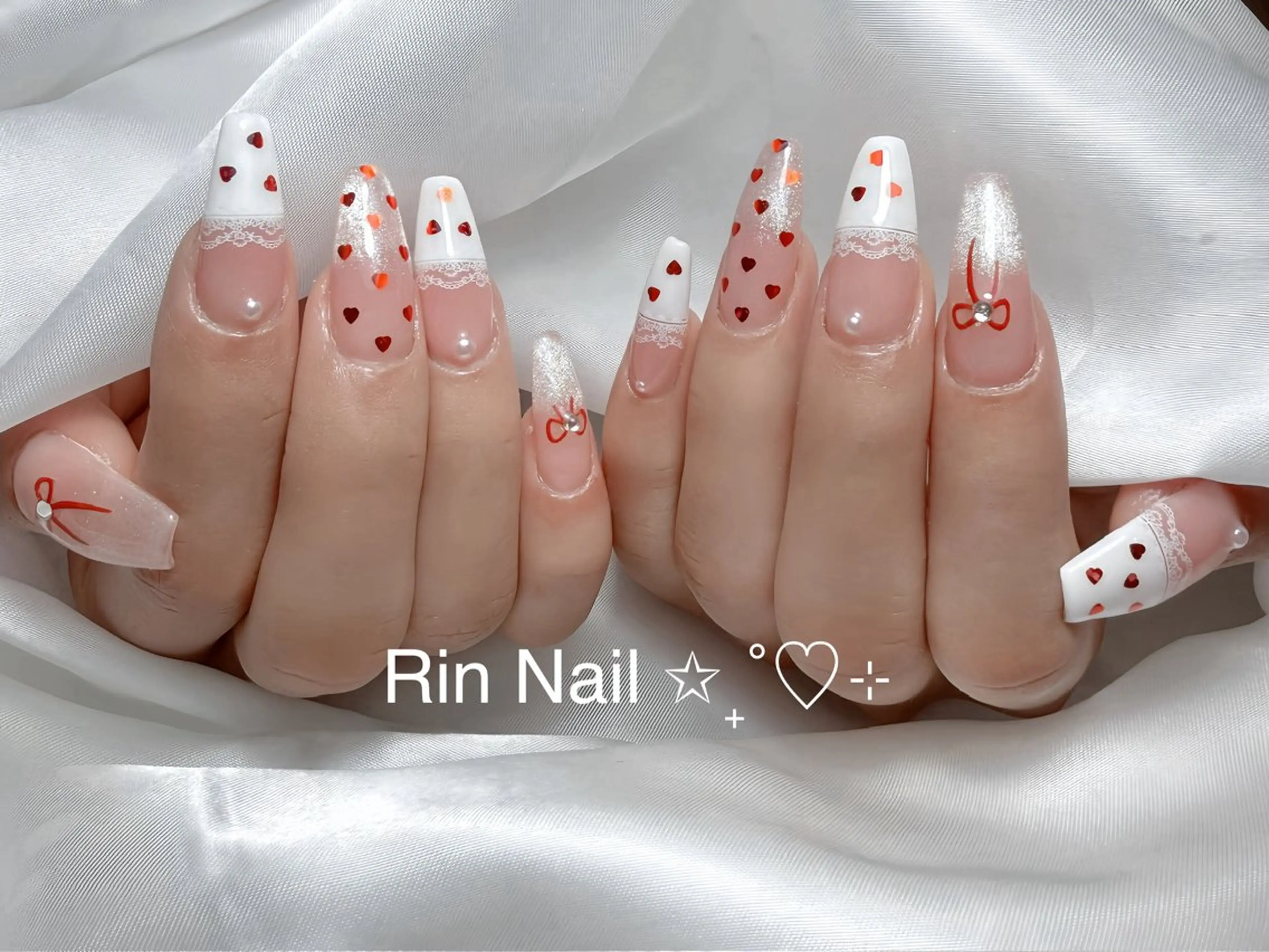 ネイル アートネイル ロングネイル ニュアンスネイル スカルプネイル ネイルチップ ハンドネイル Rin Nail 新大久保店のネイルデザイン