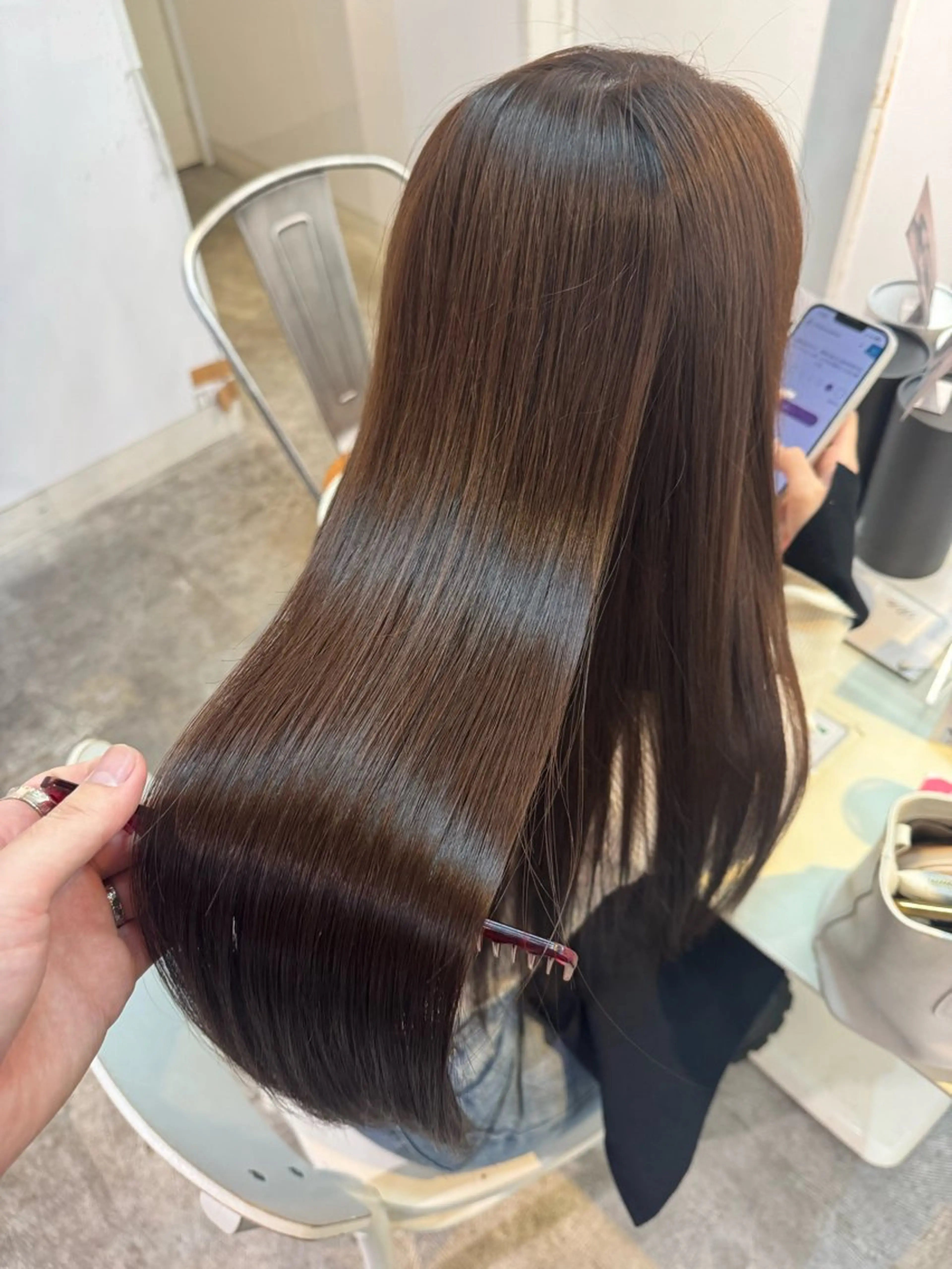 ロング カラー 髪質改善 トリートメント men'sモテ 髪🫧ｼｵﾝのヘアスタイル