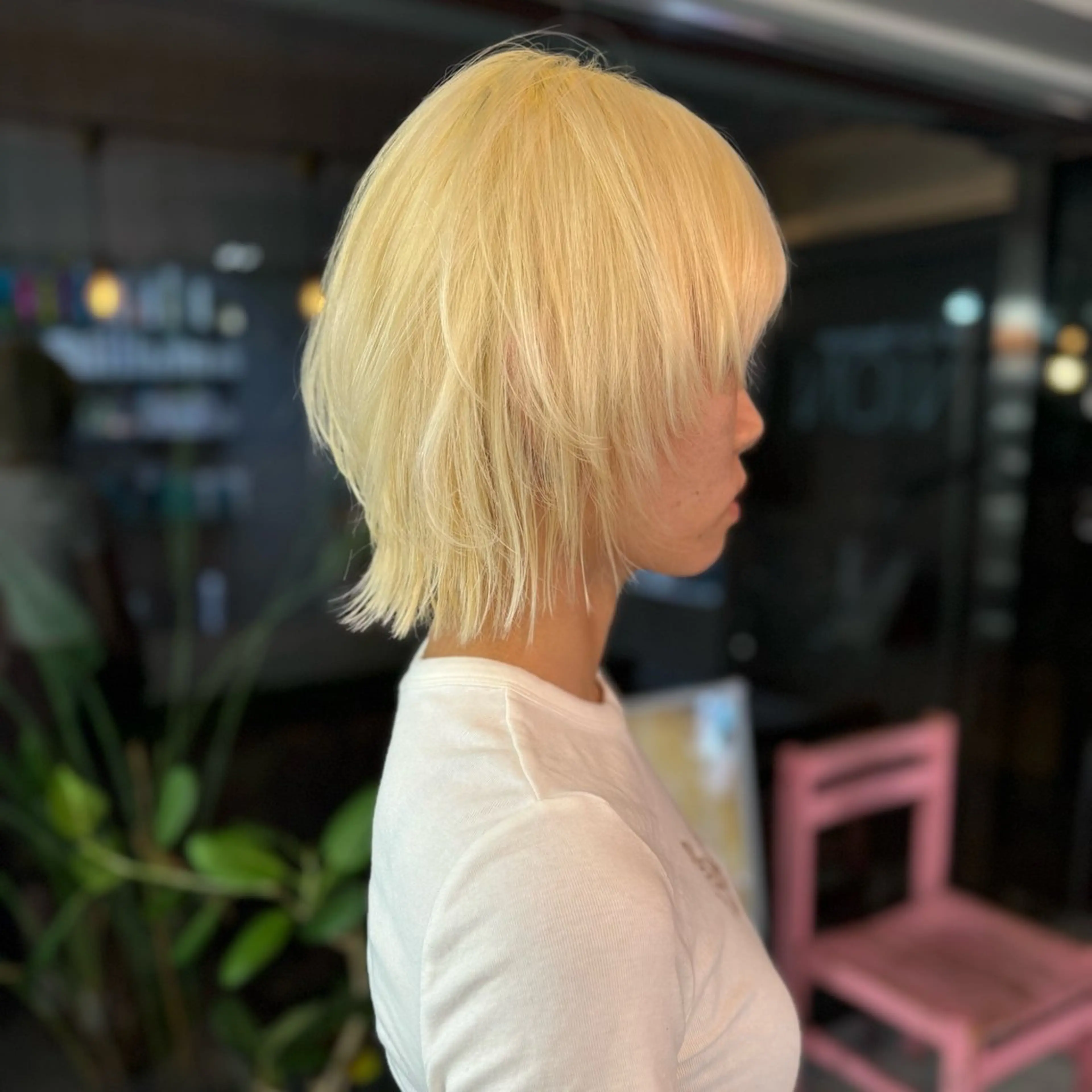 ショート 顔周りカット レイヤーカット ウルフカット iga/渋谷個室🍀 艶髪カラー✨のヘアスタイル