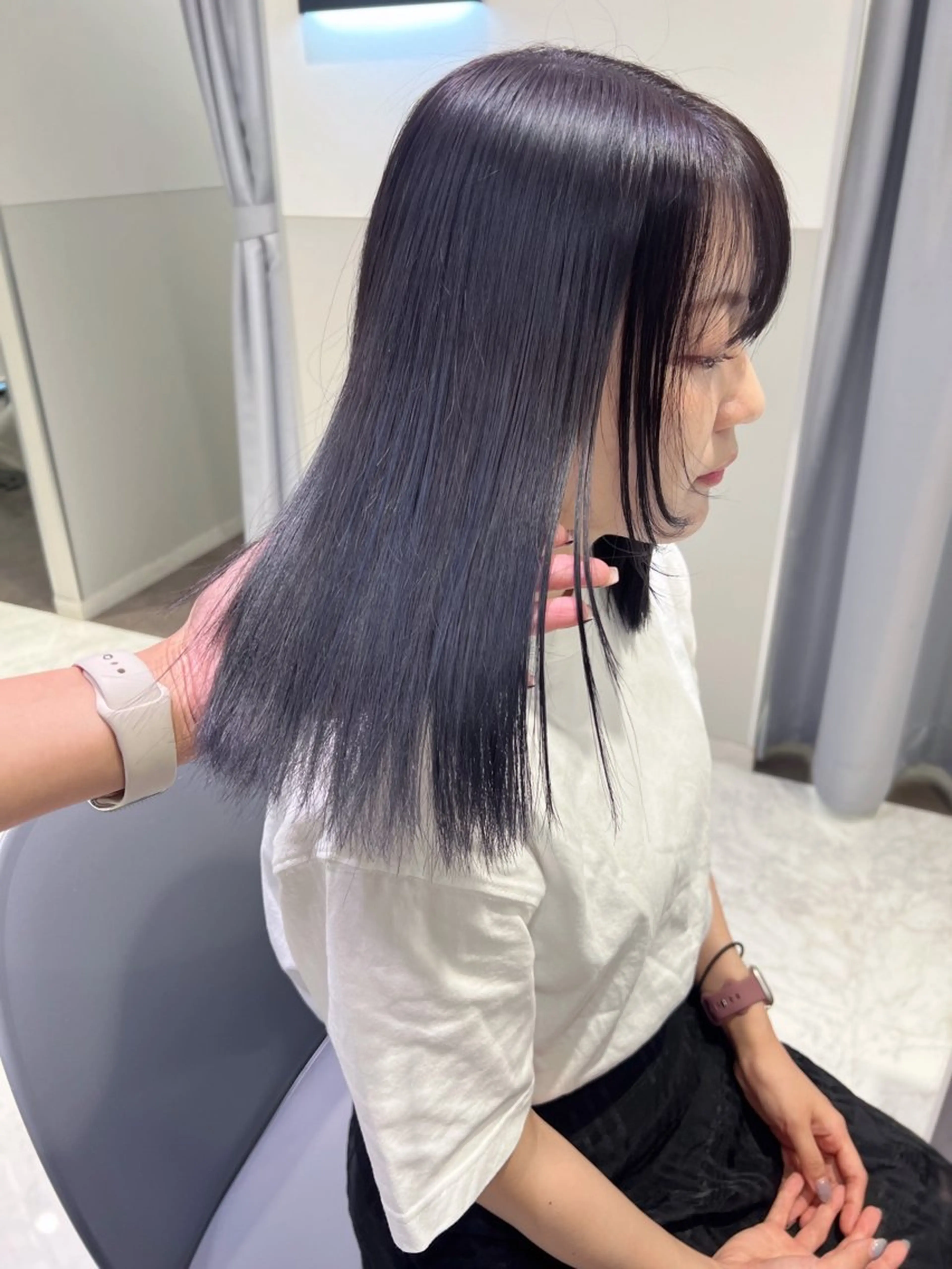 ミディアム カット ヘアカラー トリートメント 韓国モテhair🍑 momoのヘアスタイル