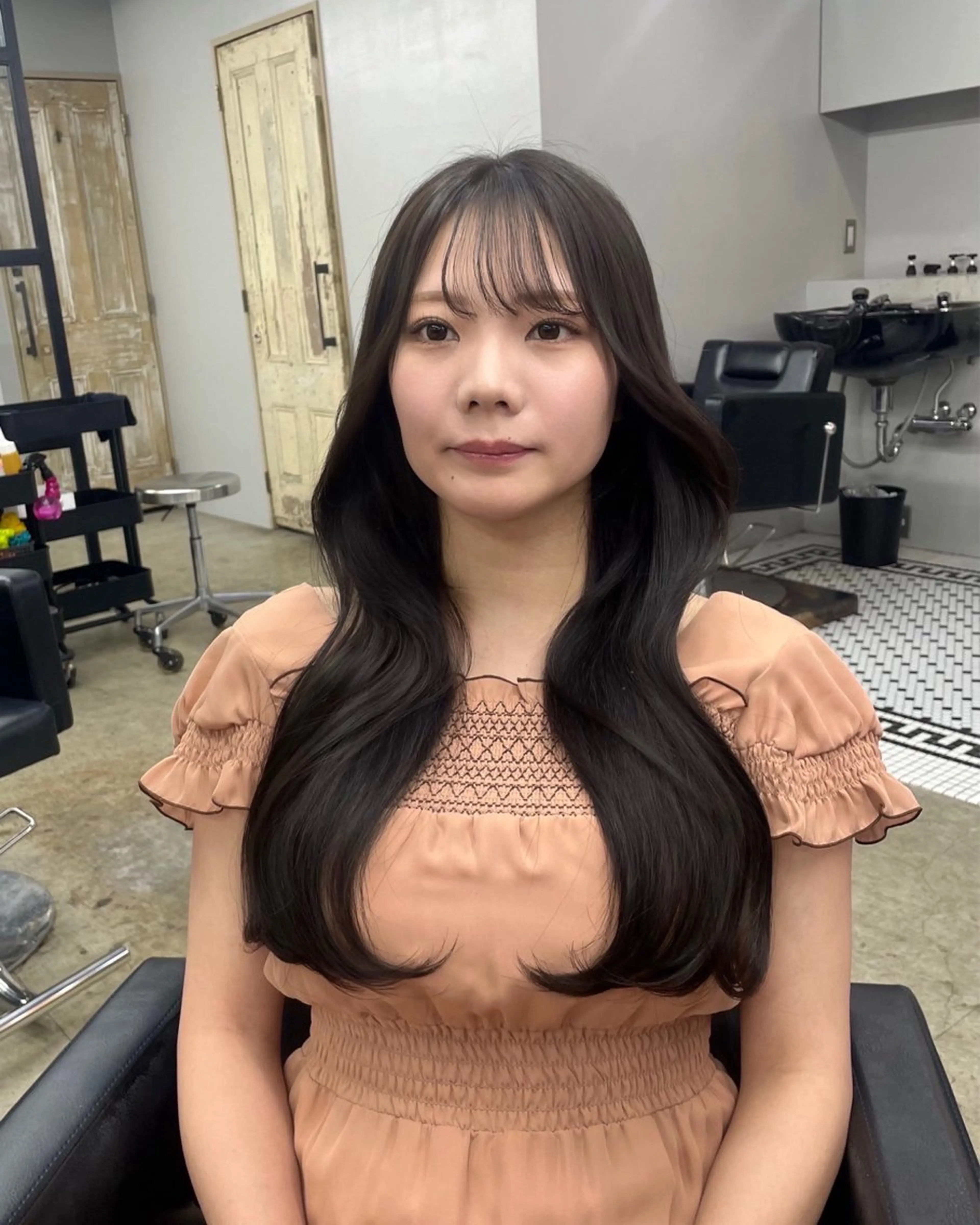 ロング カラー ヘアカラー 新宿/韓国ヘア/ 髪質改善ストレートのヘアスタイル