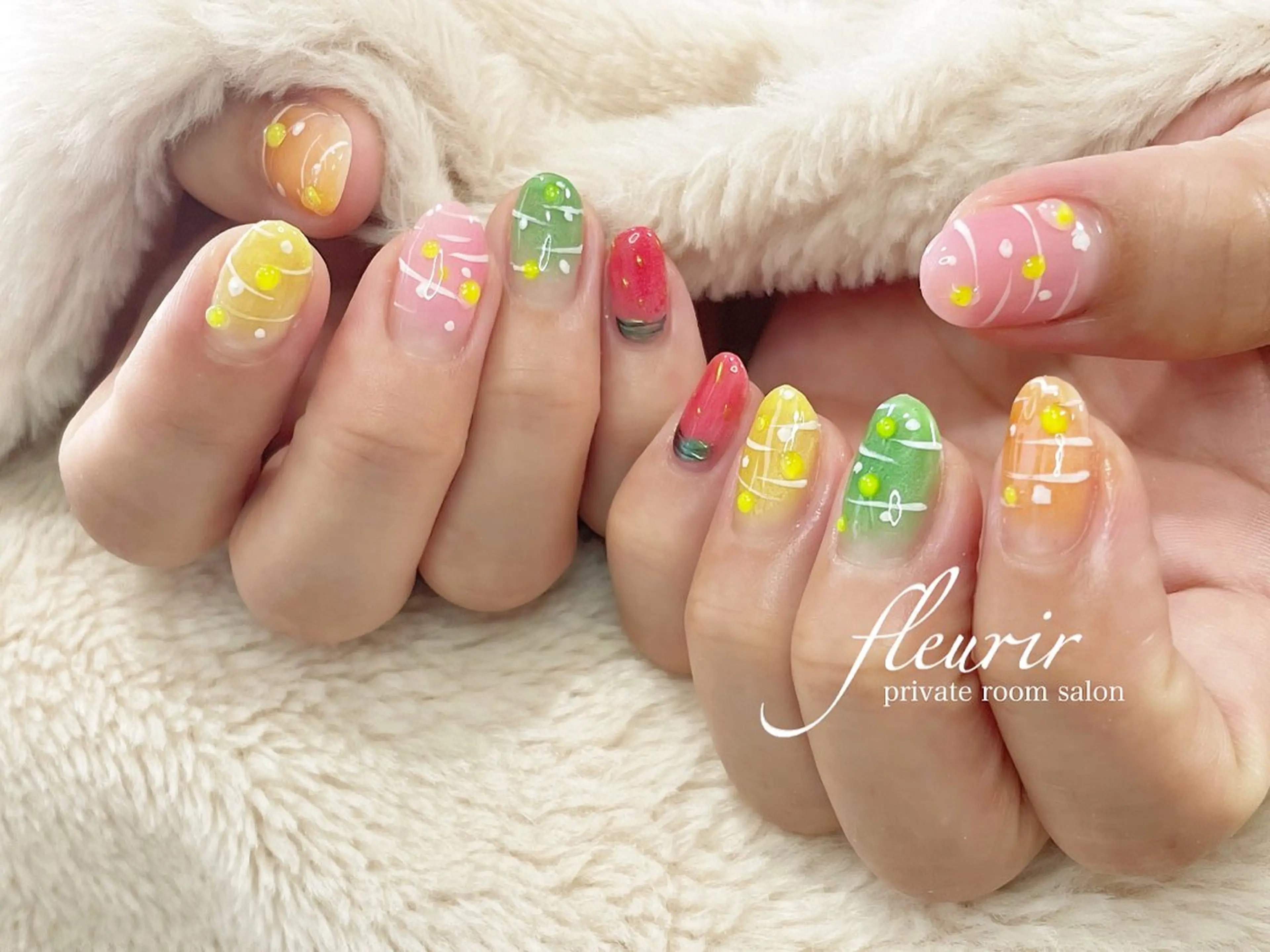 ネイル ヨーヨーネイル フルリール 【プライベートサロンのネイルデザイン