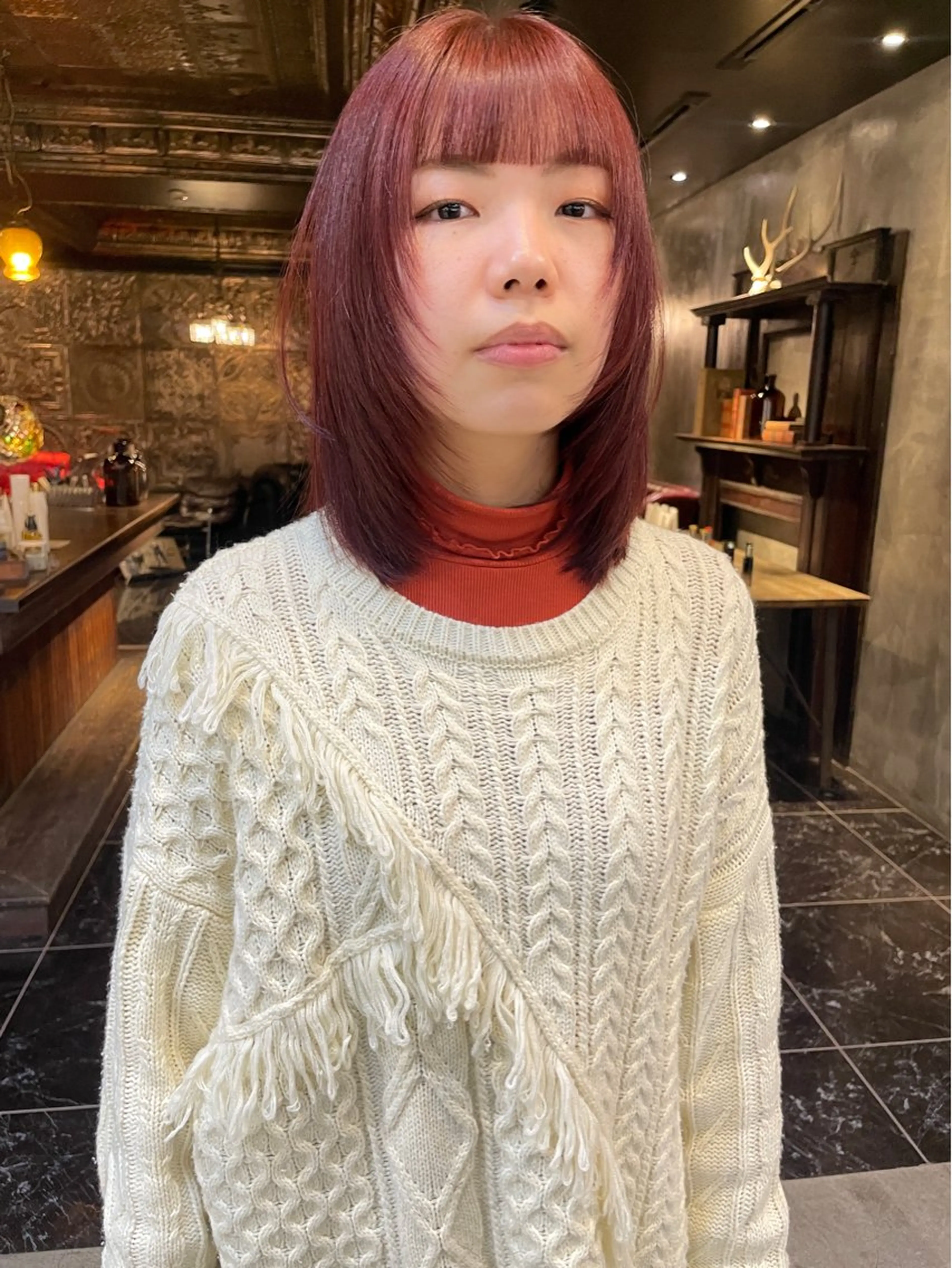 ミディアム カラー ヘアカラー 縮毛矯正 トリートメント 似合わせカラー / レイヤーMADOKAのヘアスタイル