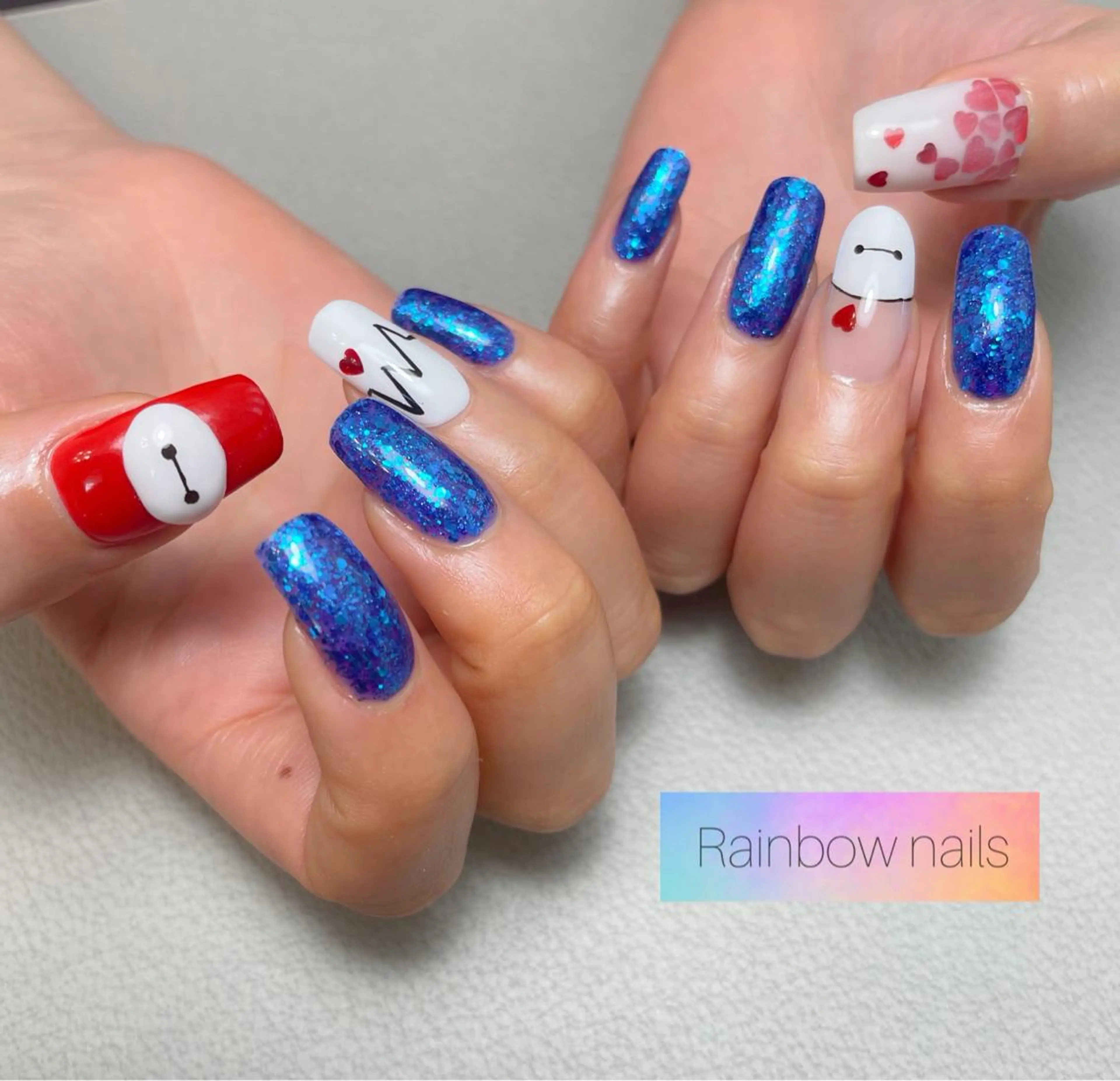 ネイル Rainbow nailsくろちゃんのネイルデザイン