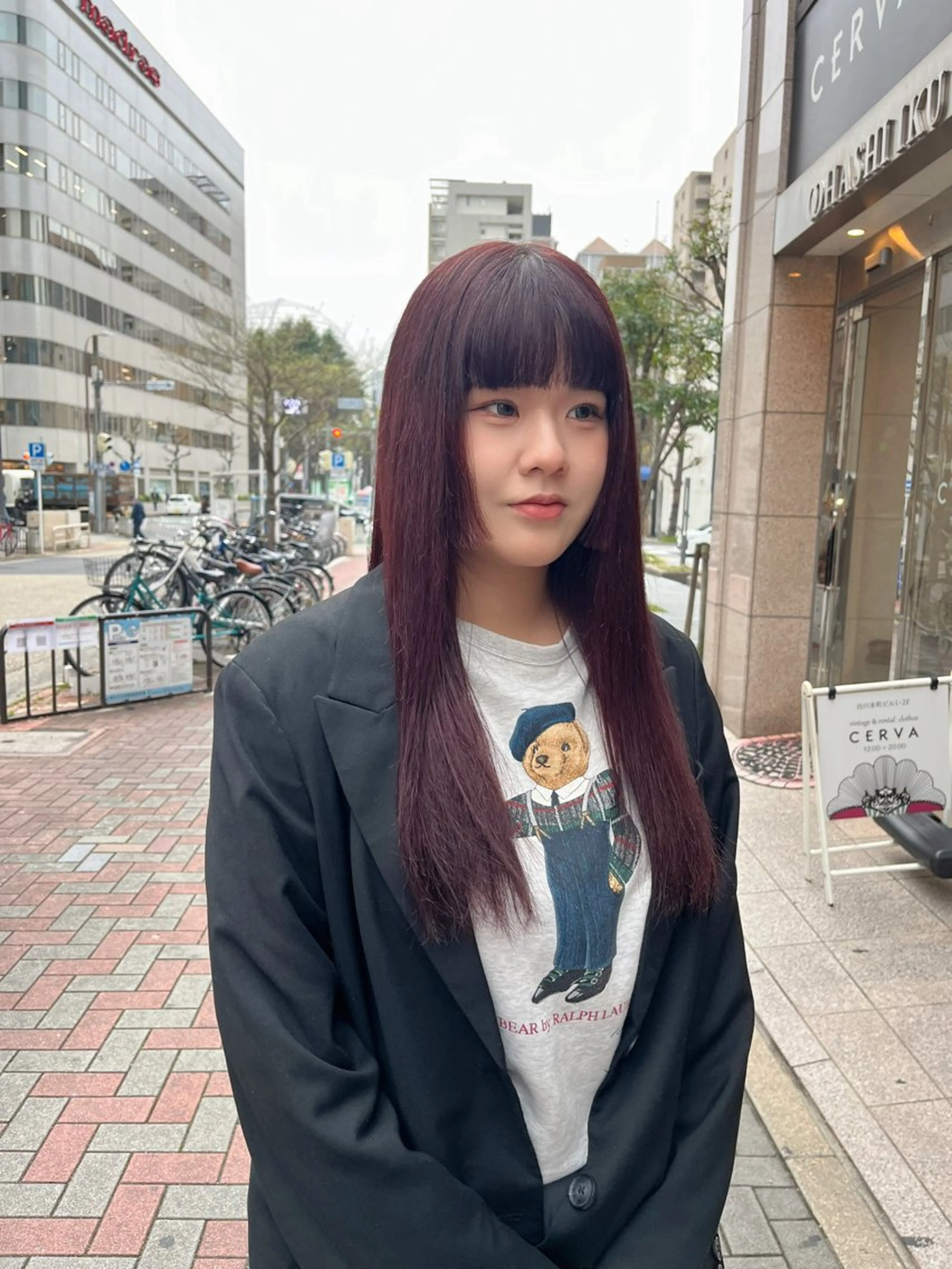 セミロング カラー レッドカラー ヘアカラー トリートメント 🎀ゆな🎀ブリーチ /ショートウルフのヘアスタイル