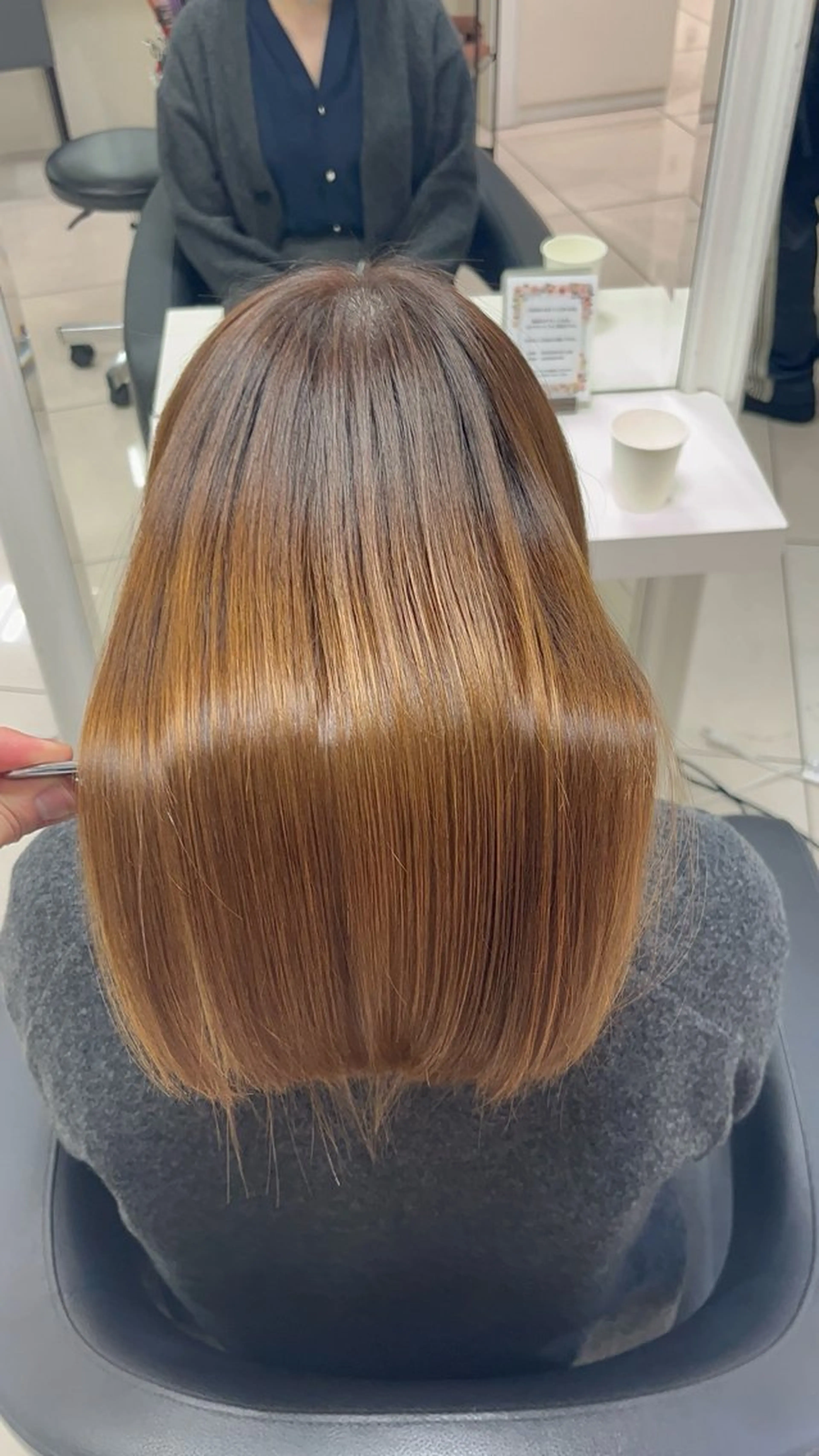 ミディアム カラー パーマ カット 縮毛矯正 縮毛矯正指名No.1 艶カラー/SHIMAのヘアスタイル