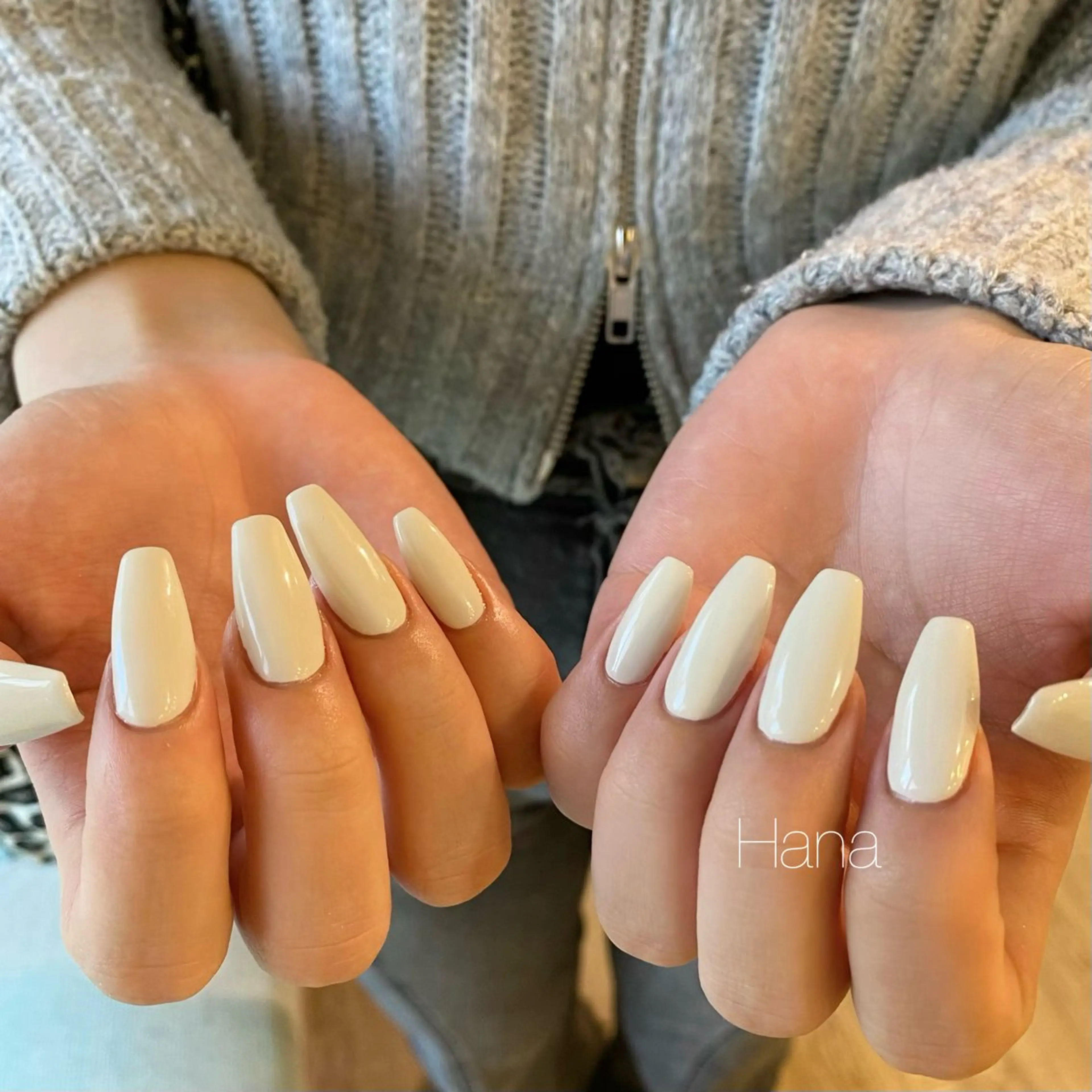 ネイル ワンカラーネイル ホワイト HANA /NOEM nailsalonのネイルデザイン