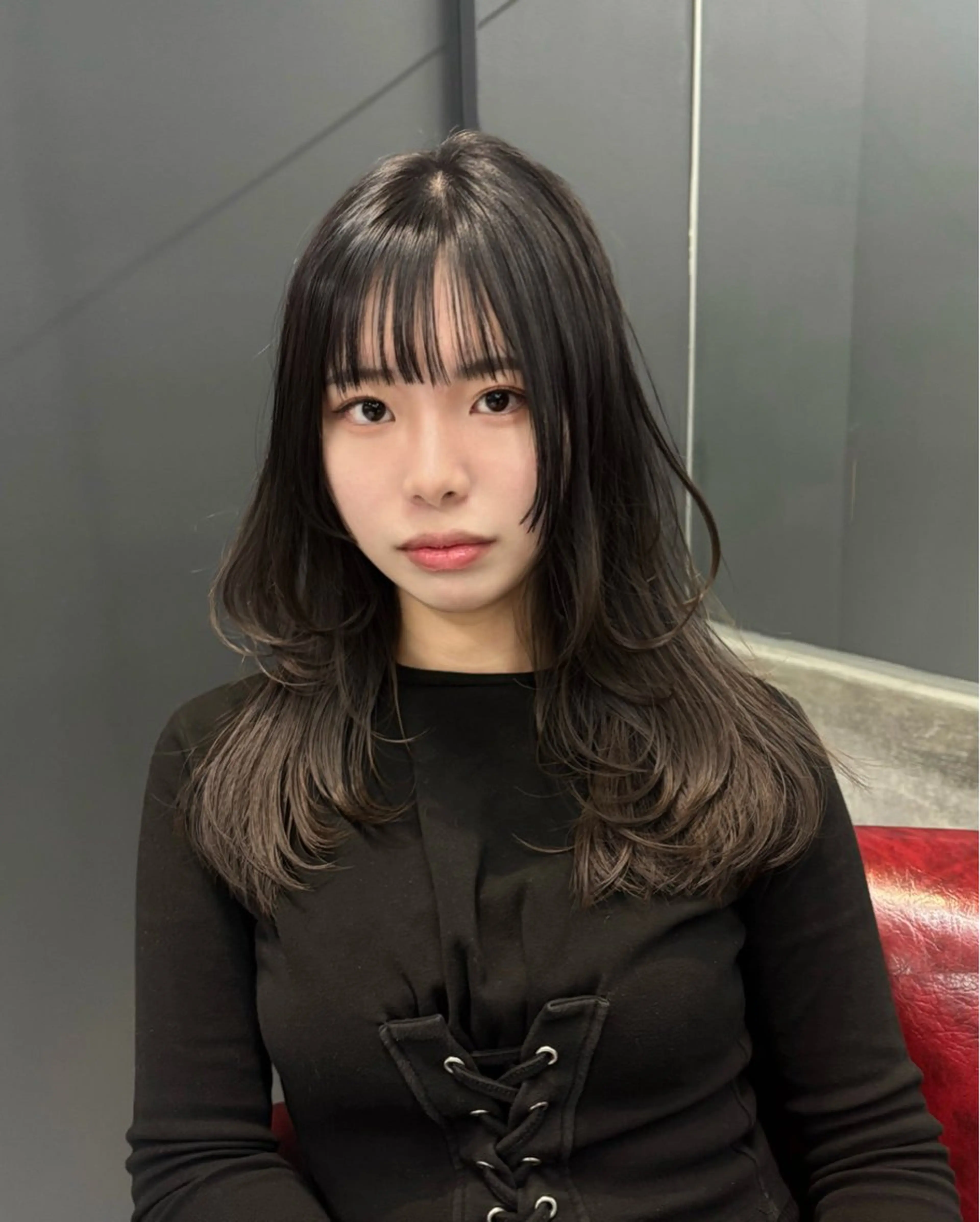 セミロング レイヤーカット カット ヘアカラー トリートメント 細井 友貴のヘアスタイル