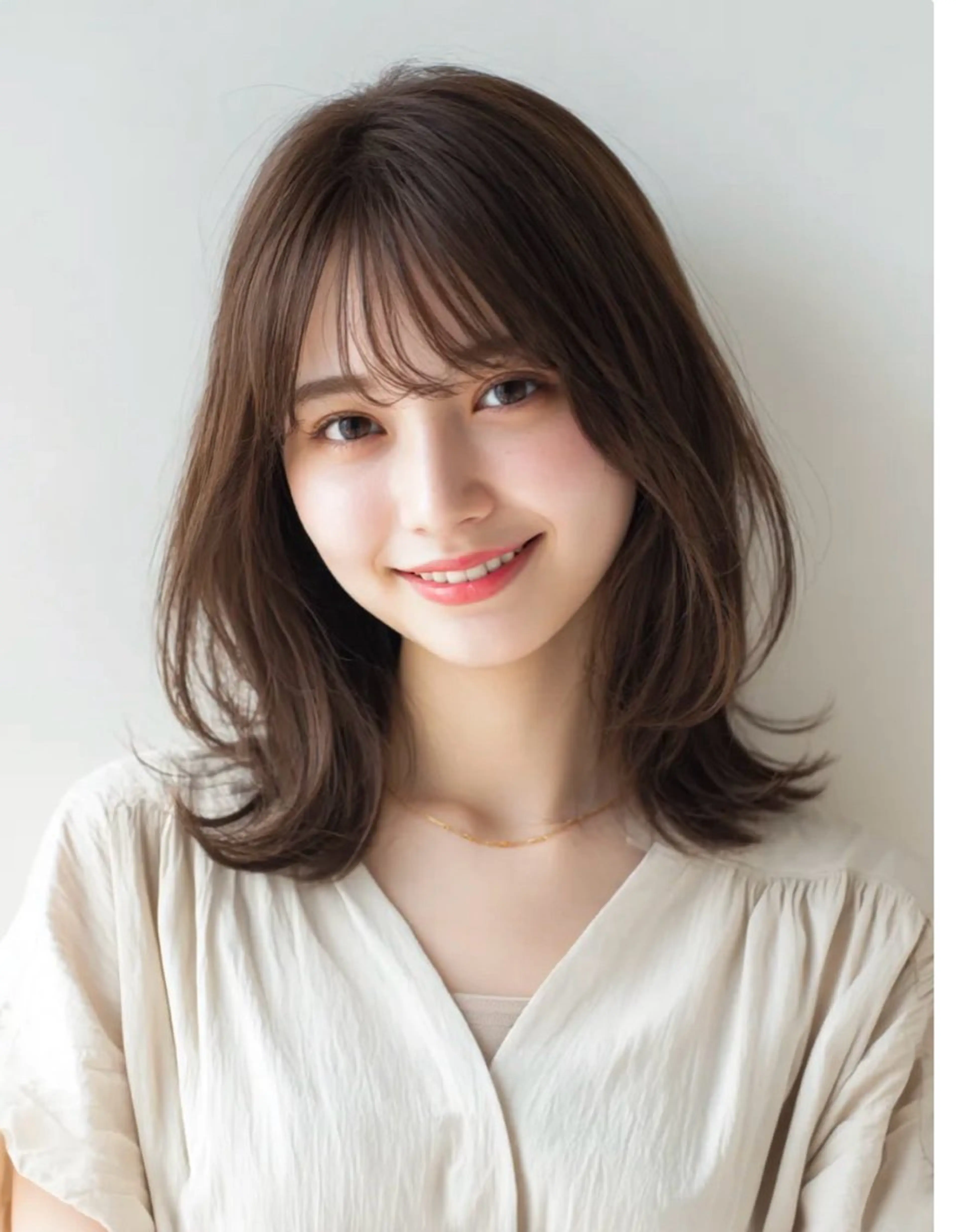 ミディアム カラー 北川大輔🌟 小顔レイヤーカットのヘアスタイル