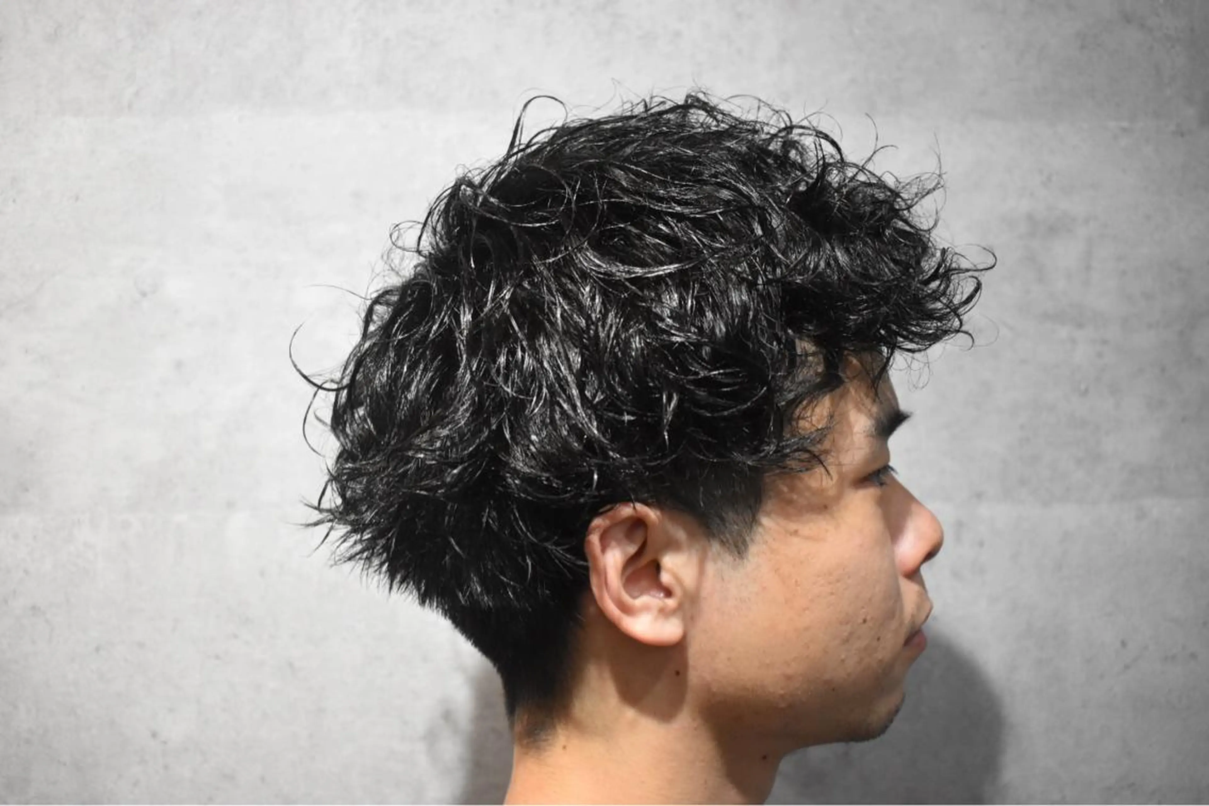 ミディアム パーマ メンズ カット パーマ ヘアセット 中西 将斗のヘアスタイル