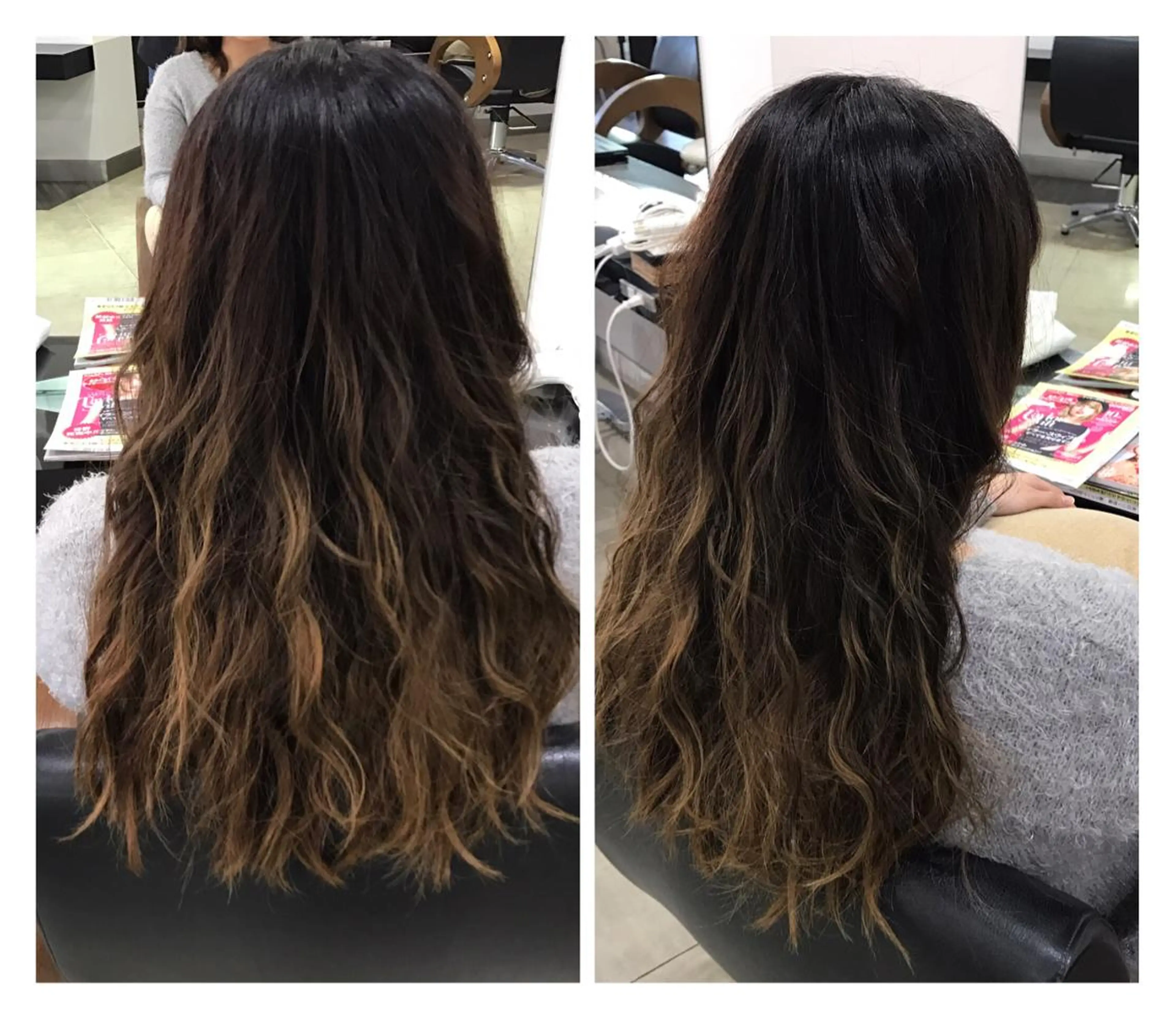 ロング カラー ヘアアレンジ バレイヤージュ 外国人風カラー レイヤーカット 烏山 達也のヘアスタイル