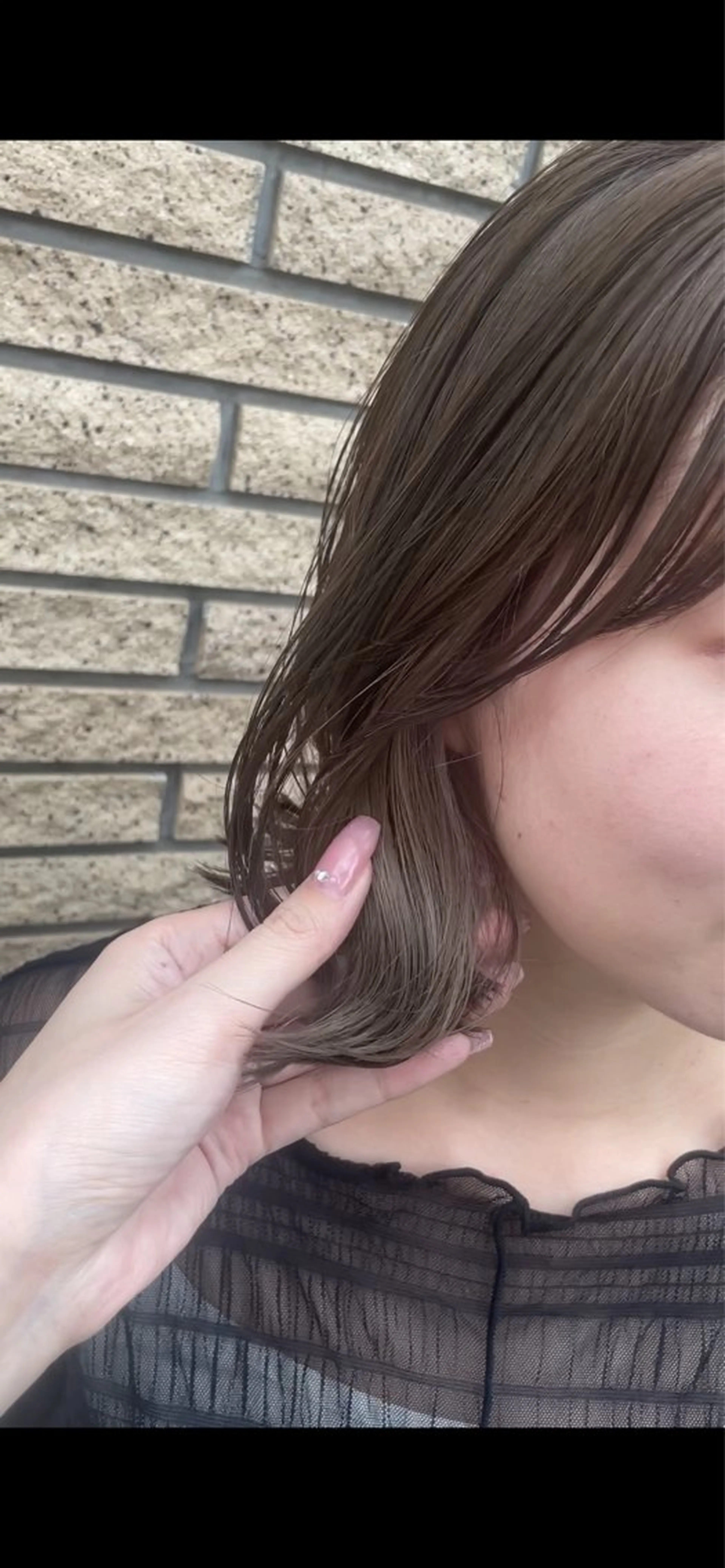 ミディアム カラー ベージュカラー グレージュ カット ヘアカラー トリートメント BEBE所属・ご新規様限定 透明感カラーKANAのヘアスタイル