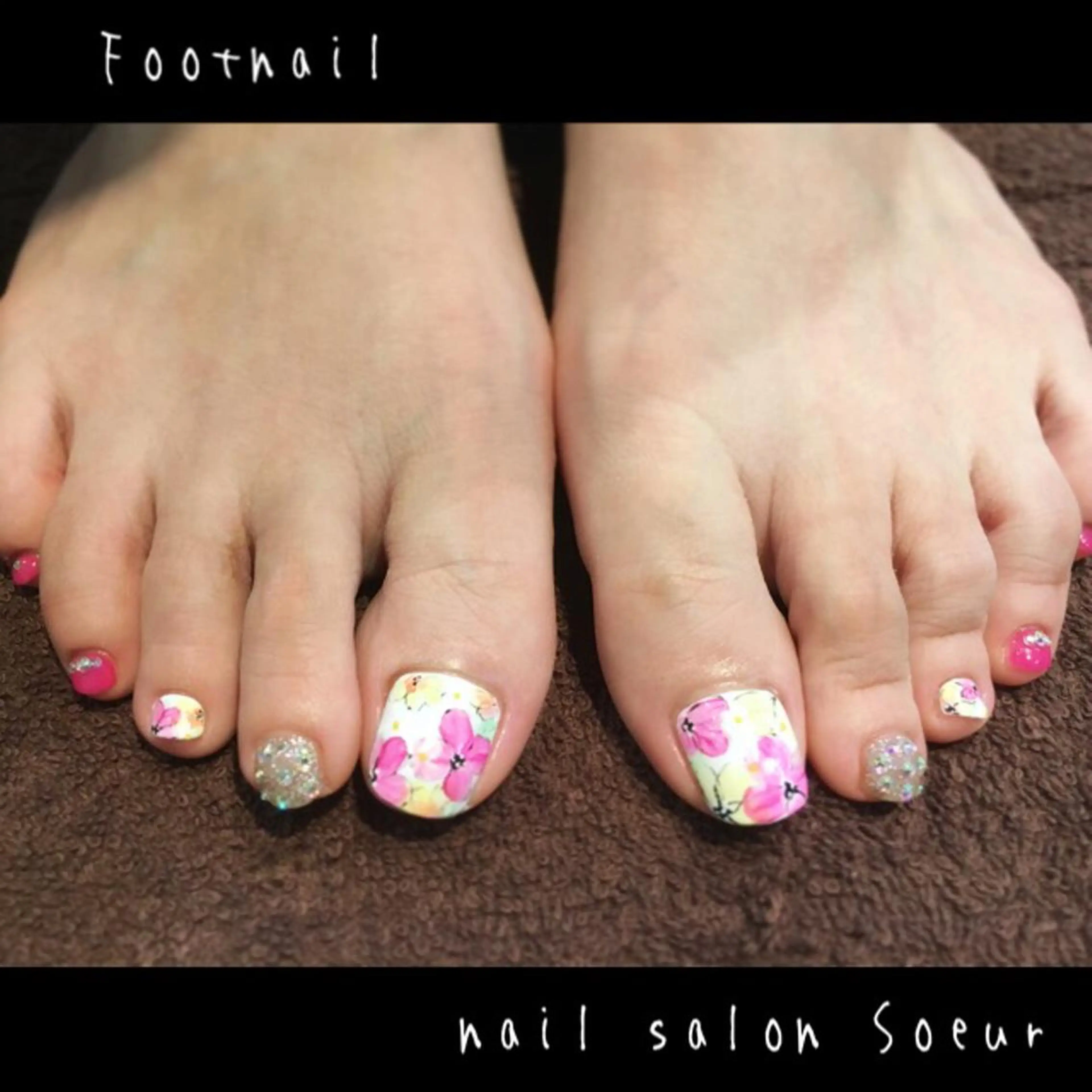 ネイル フラワーネイル フットネイル フットネイル nail salon Soeurのネイルデザイン